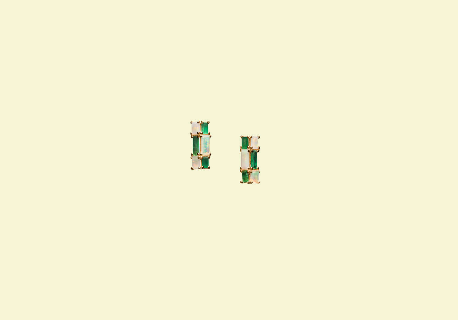Mosaic Studs - Emerald & Opal