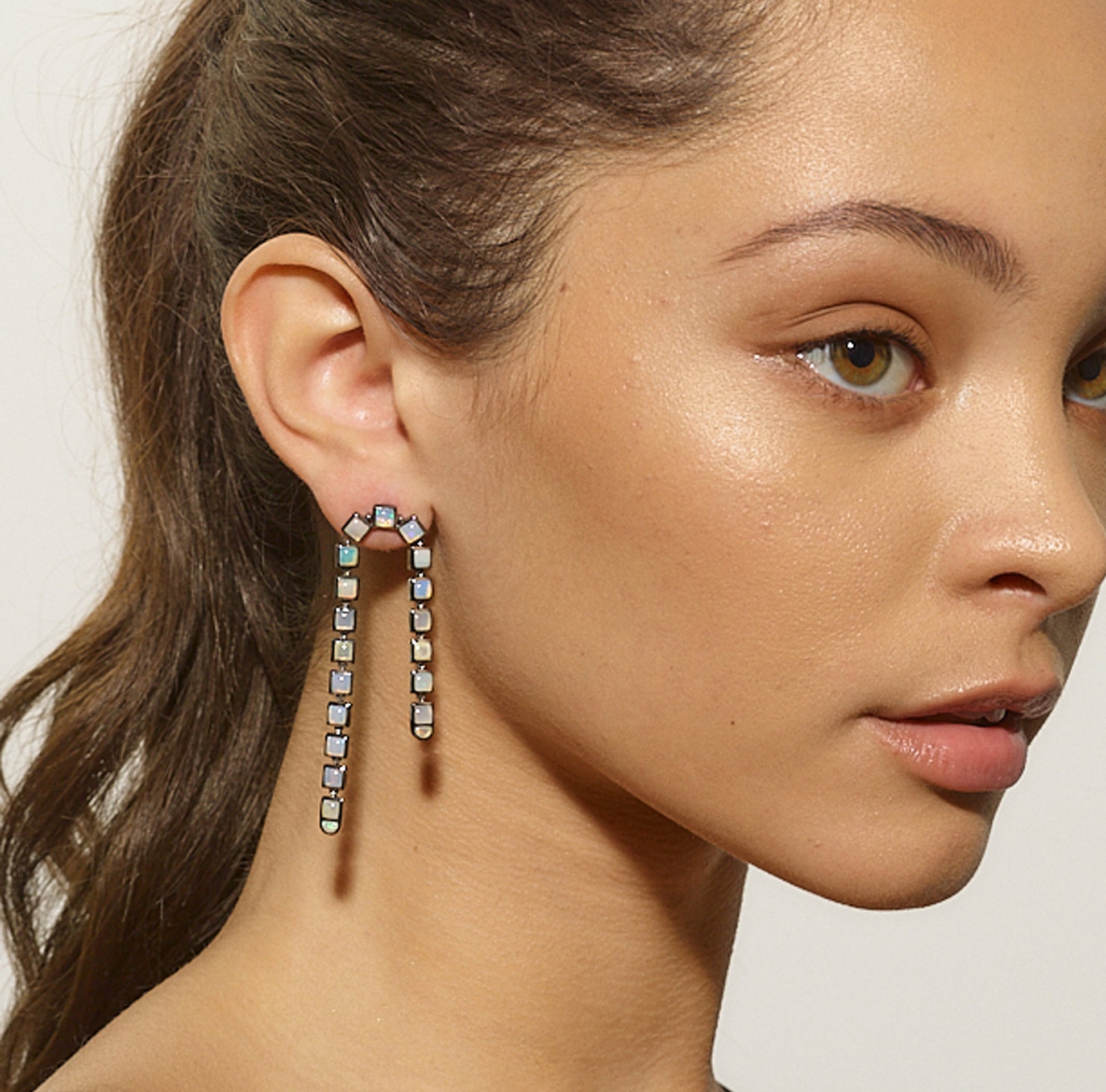 Arc Earrings - Ethiopian Opal