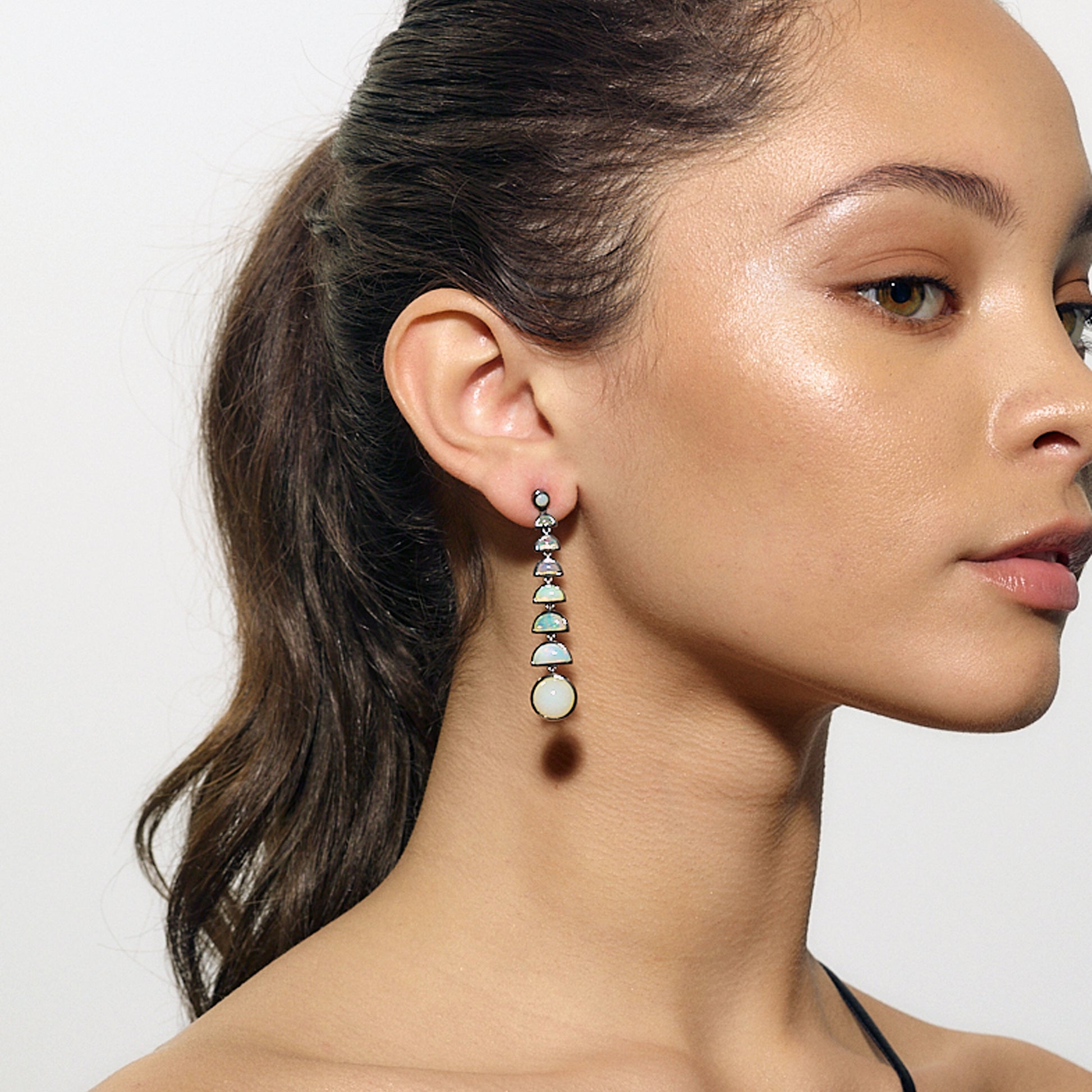 Ballbearing Earrings - Ethiopian Opal