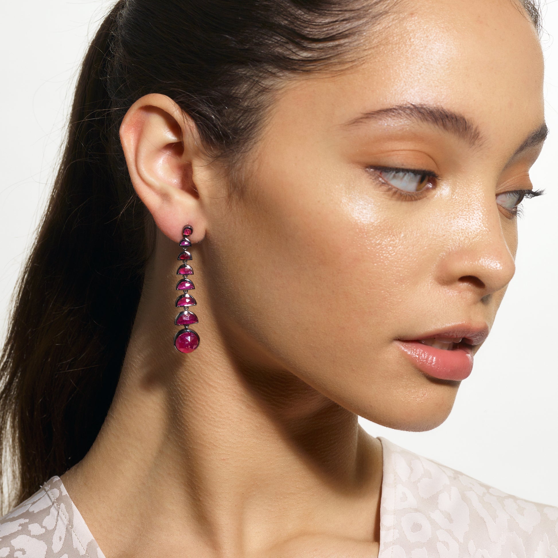 Ballbearing Earrings - Ruby