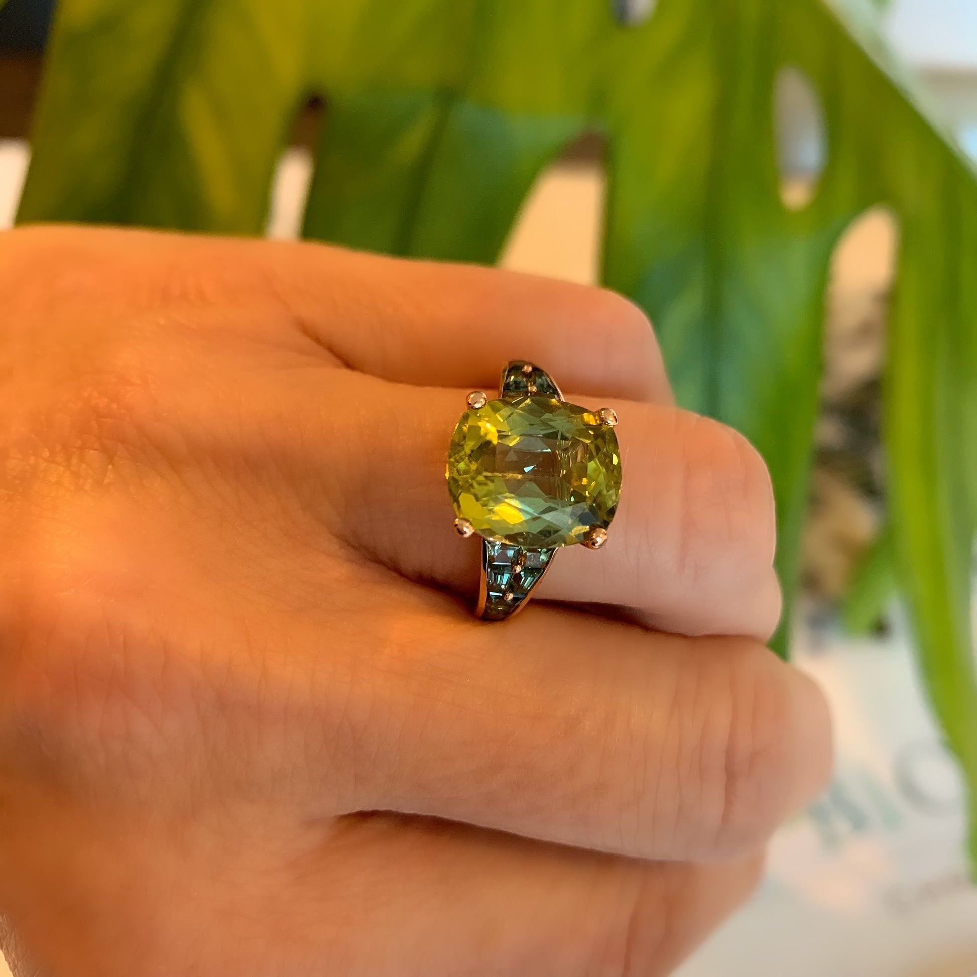 Solitaire Ring - Mozambique Green Tourmaline