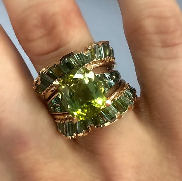 Solitaire Ring - Mozambique Green Tourmaline