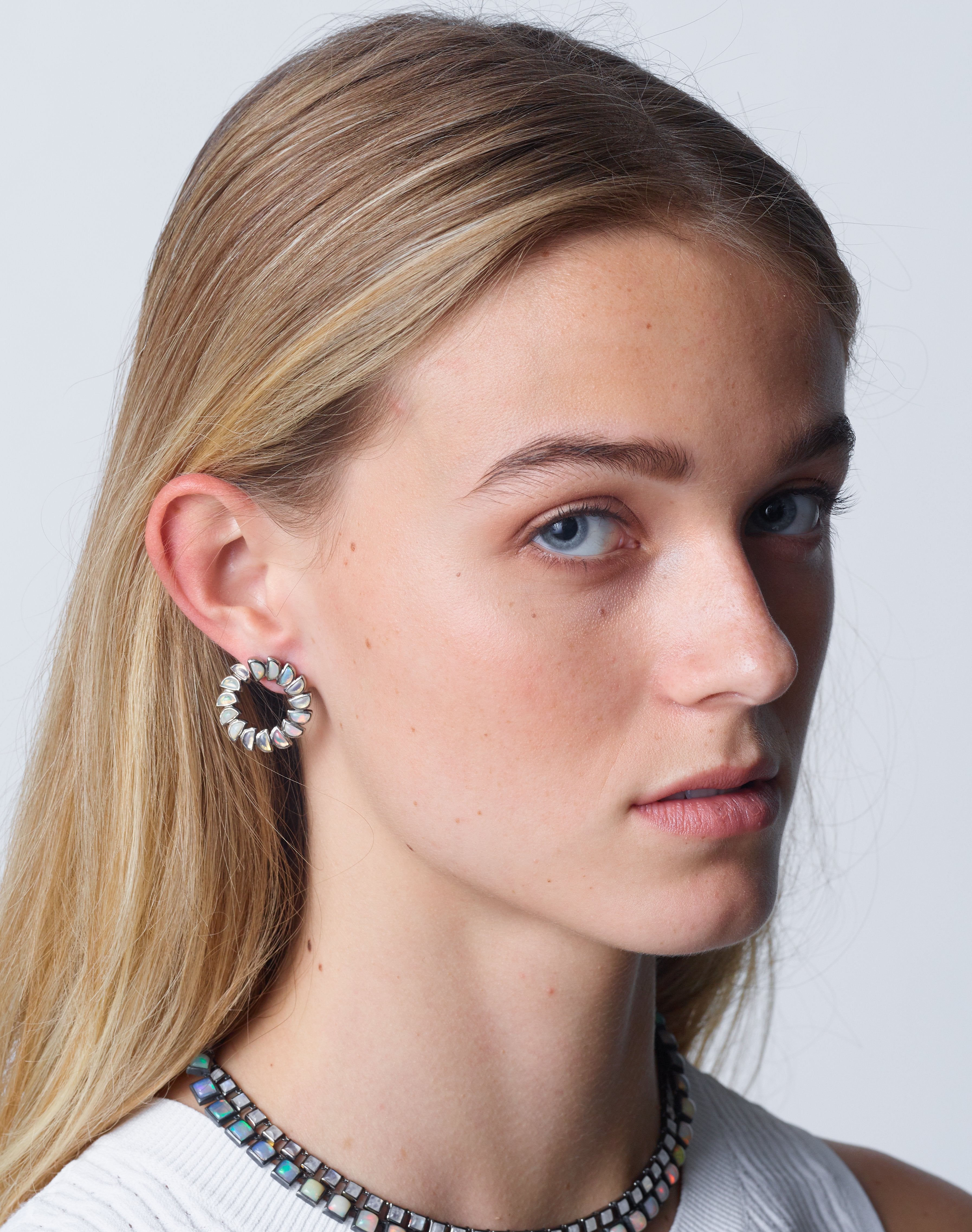 Marabou Bypass Hoops - Ethiopian Opal