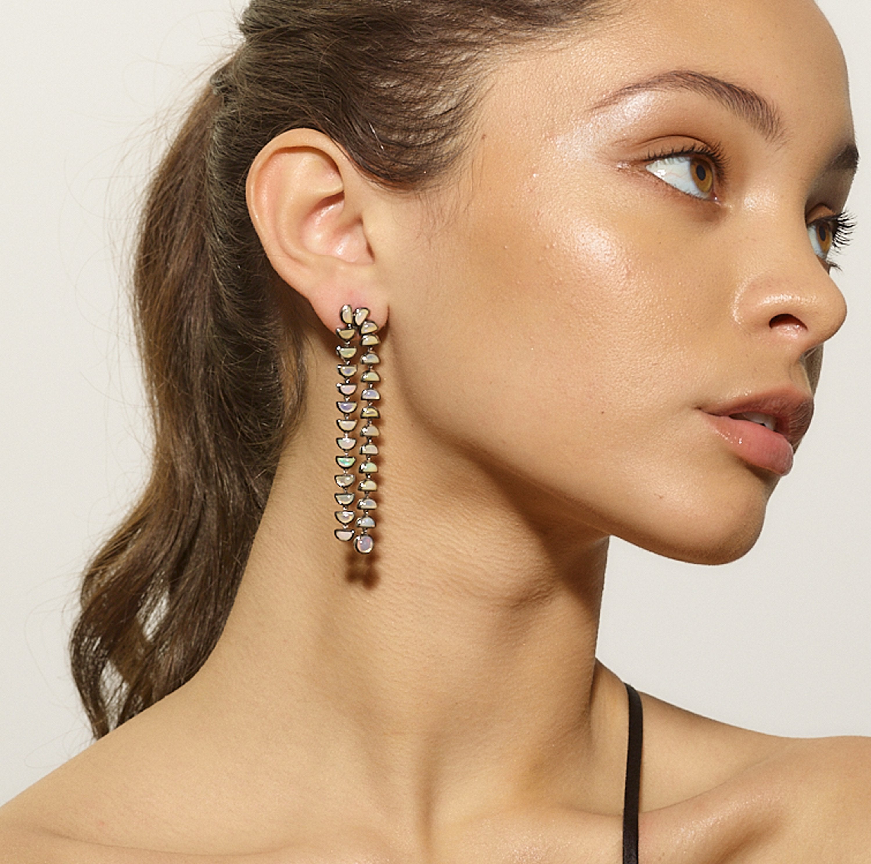 Marabou Earrings - Ethiopian Opal