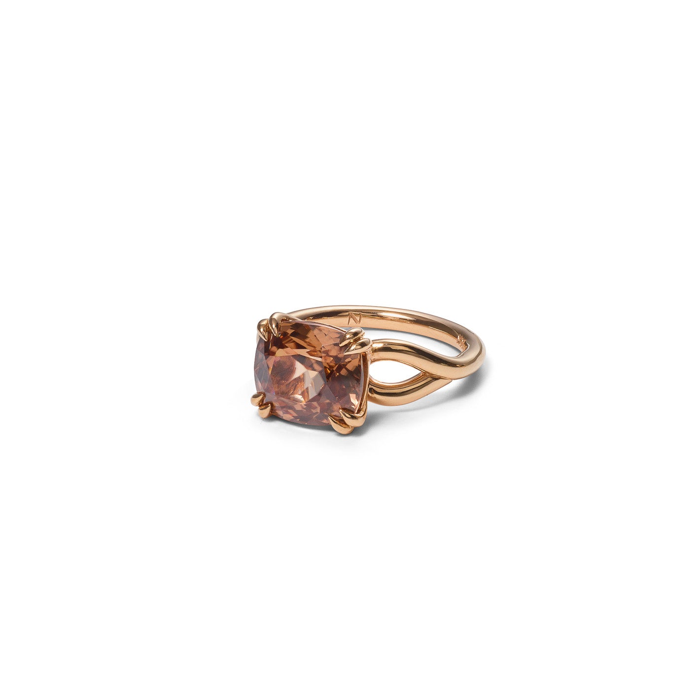 Languid Solitaire Ring - Champagne Zircon