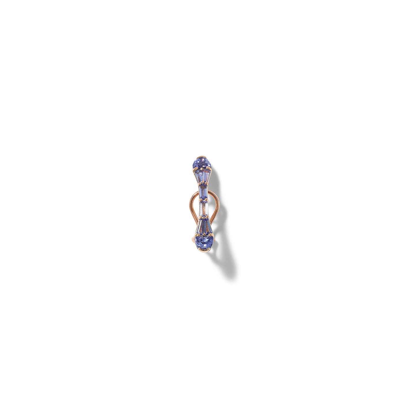 Large Single Baton Ear Cuff  - Tanzanite