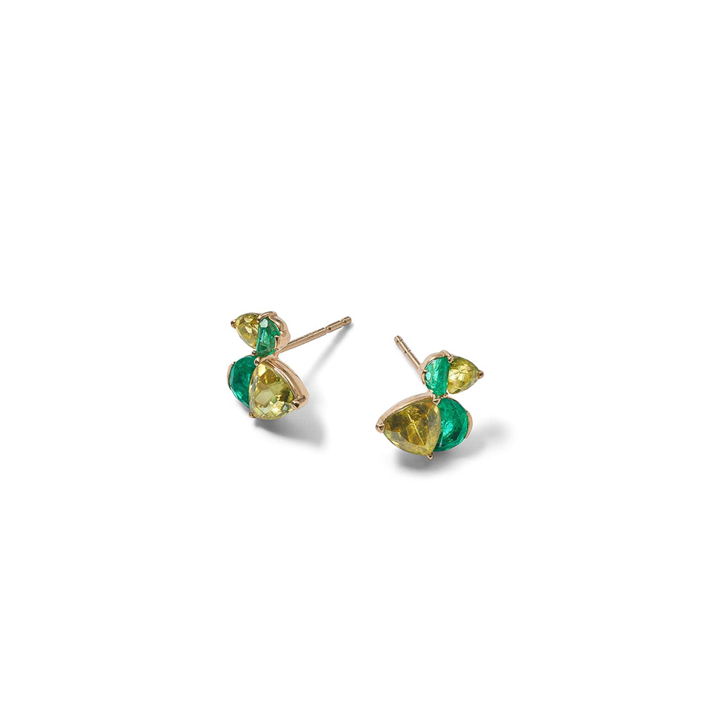 Mallard Studs - Emerald and Sphene