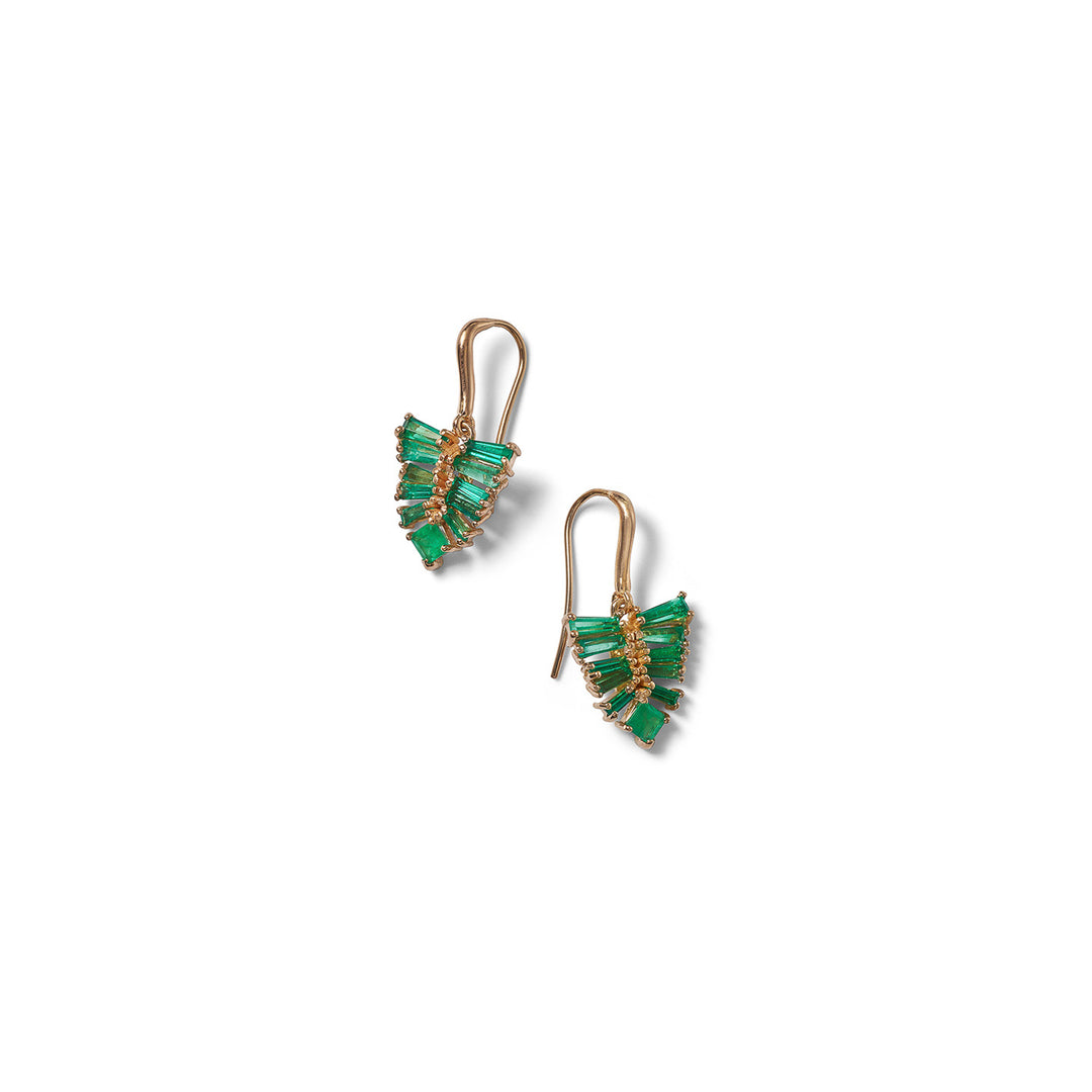 Emerald leaf earrings online