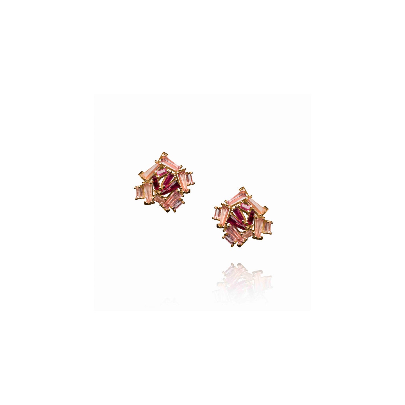 Petite Rose Studs - Rubellite