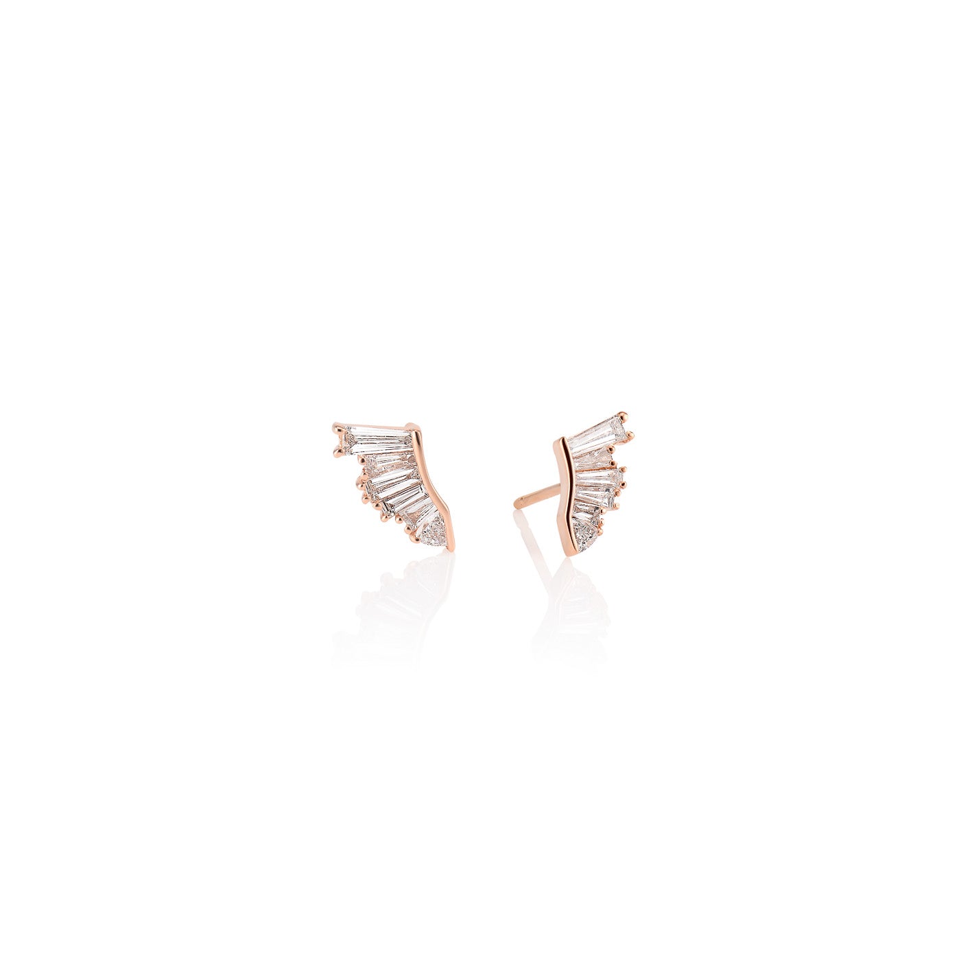 Pleat Earrings - Diamond