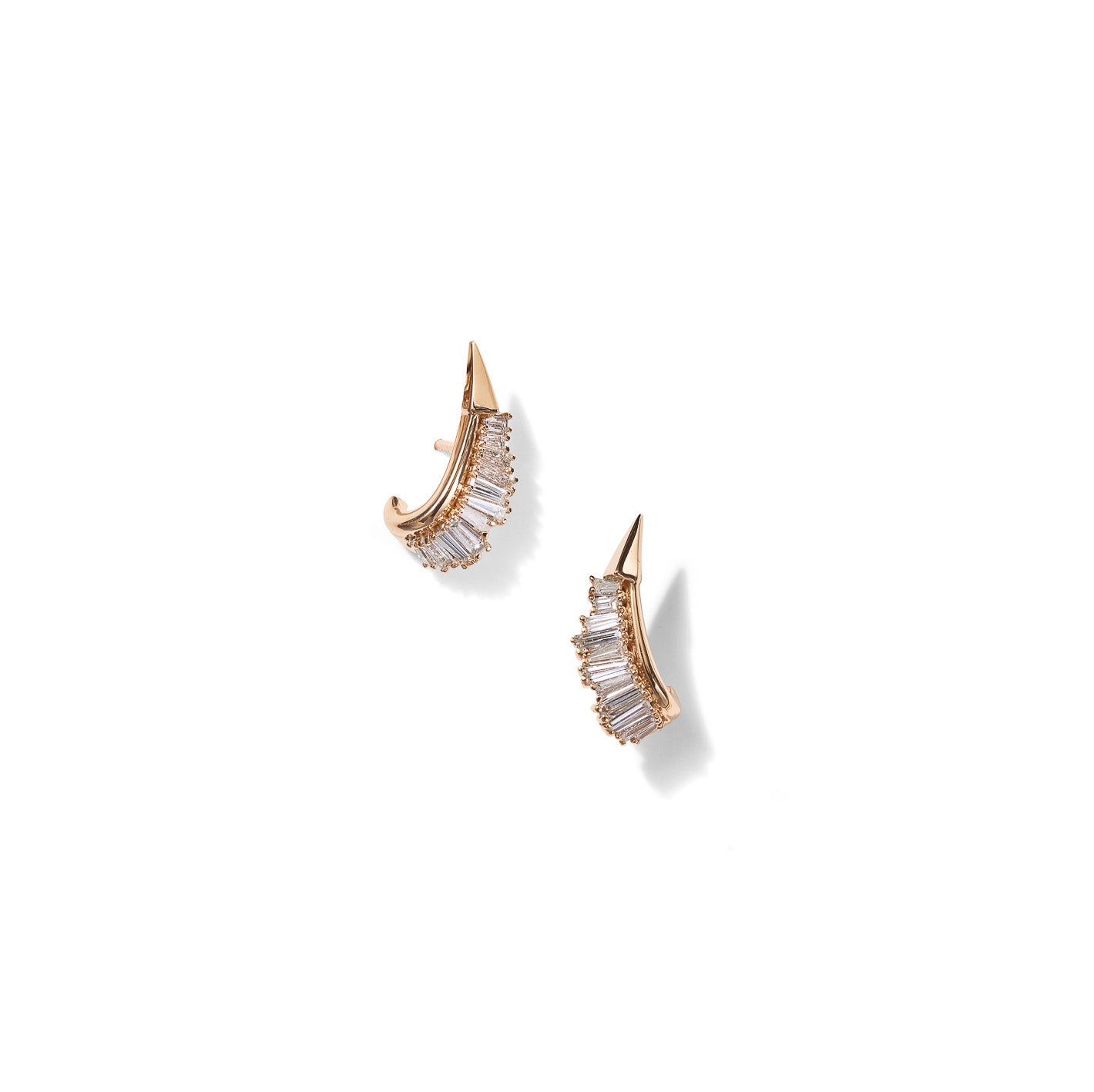 Ruched Ear Clips - Diamond