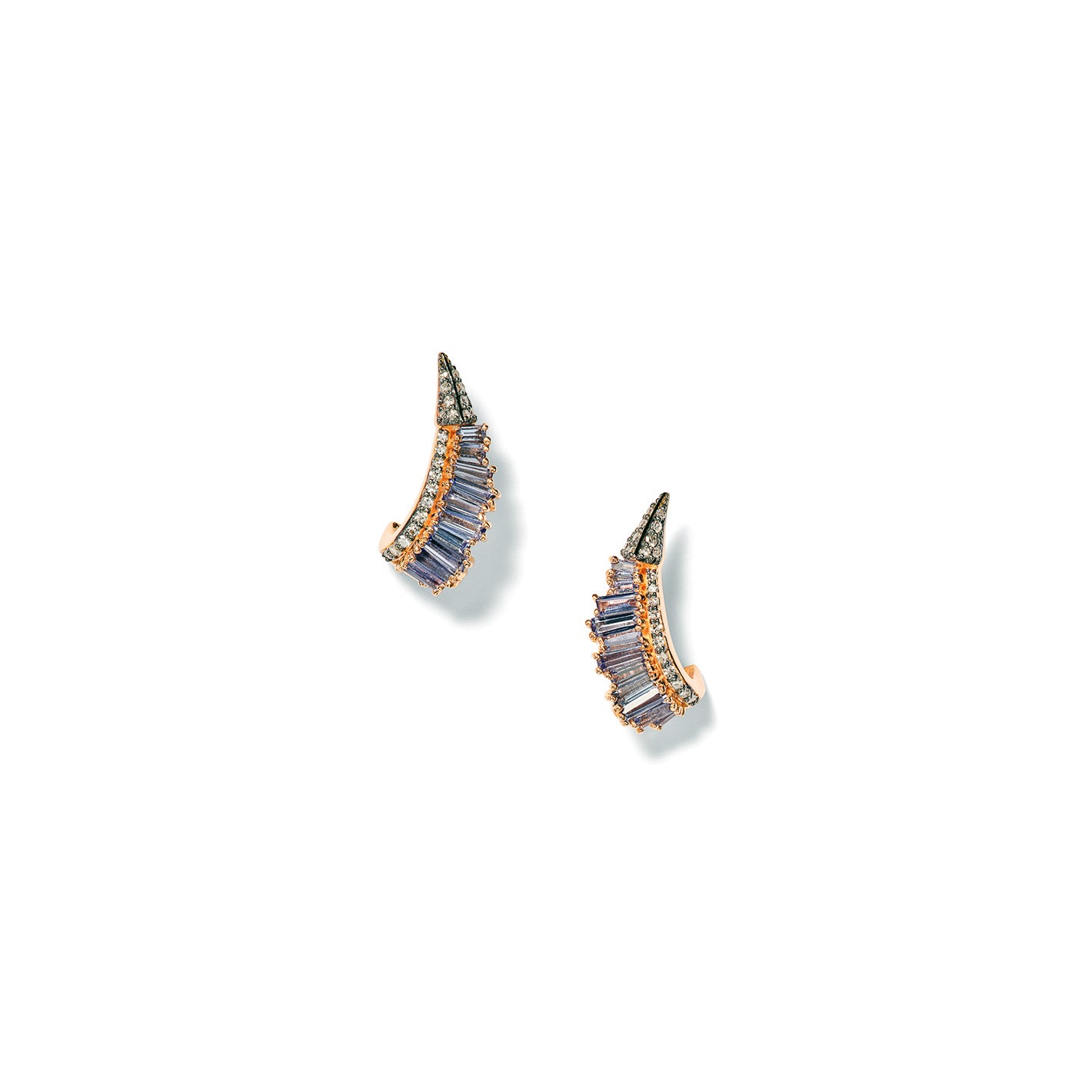 Ruched Ear Clips - Tanzanite