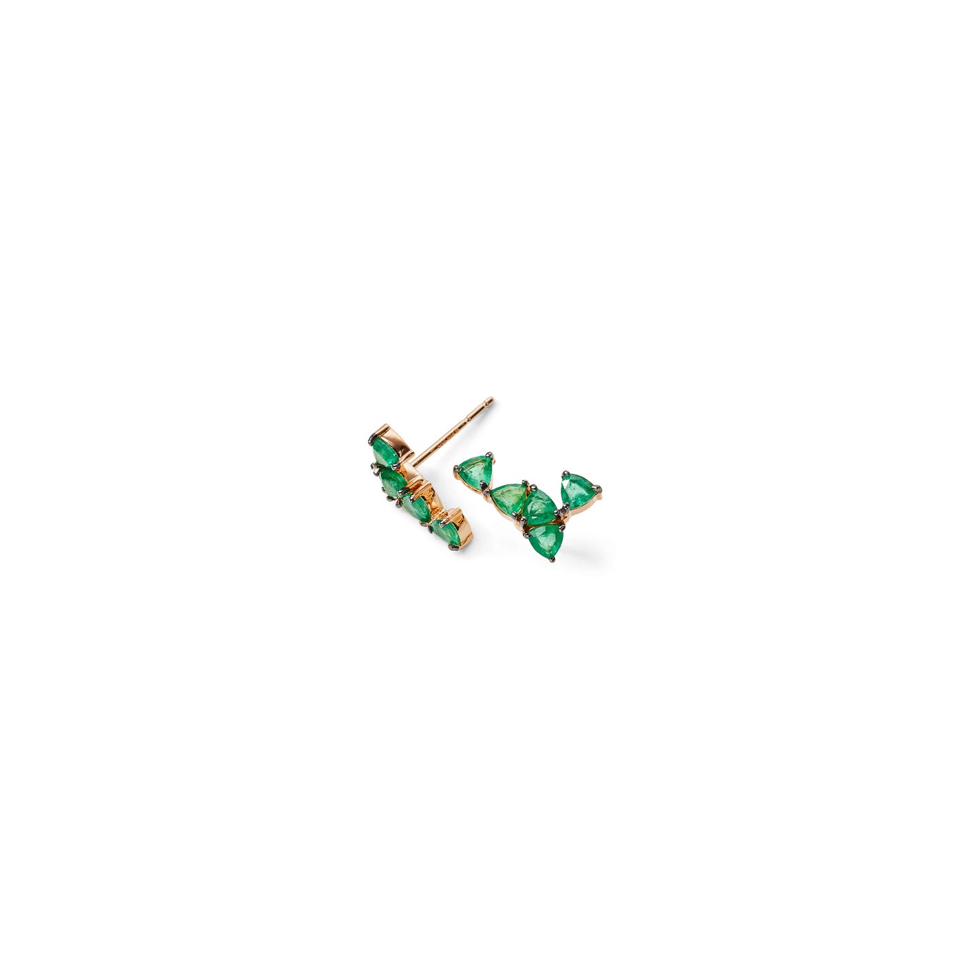 Shark's Tooth Studs - Emerald
