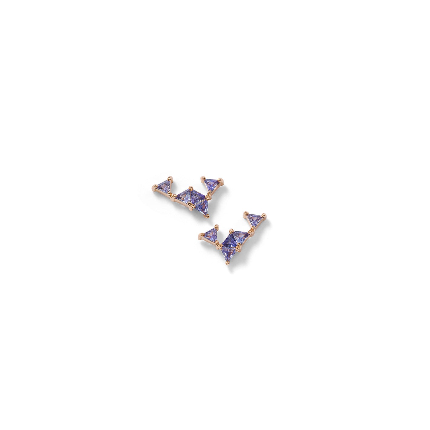 Shark's Tooth Studs - Tanzanite