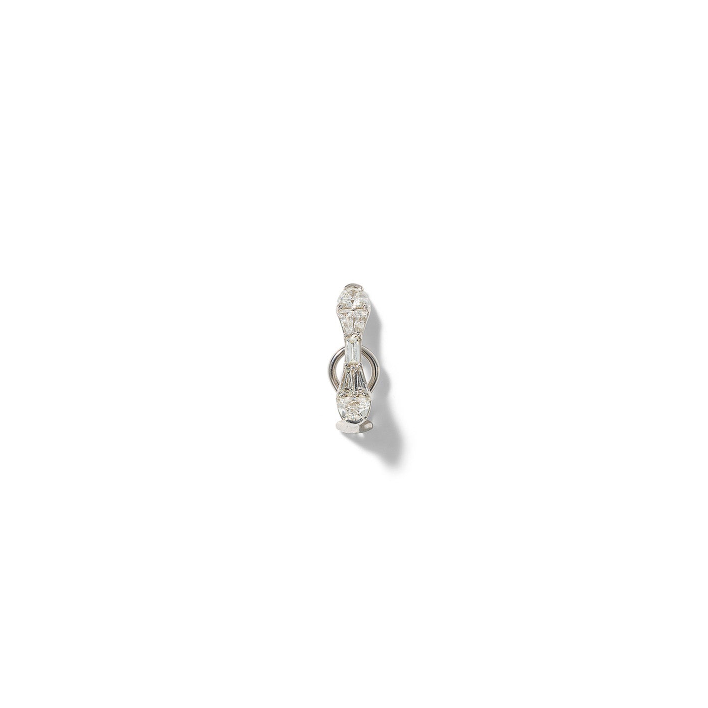 Small Single Baton Ear Cuff - Diamond
