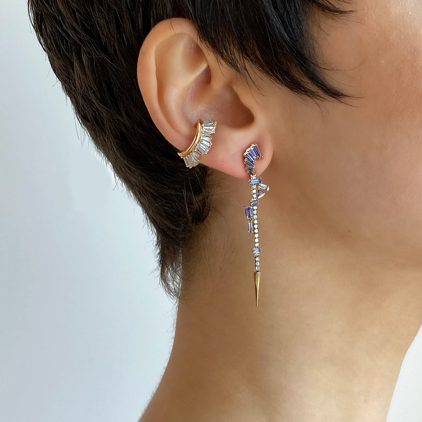 Ruched Ear Cuff - Diamond