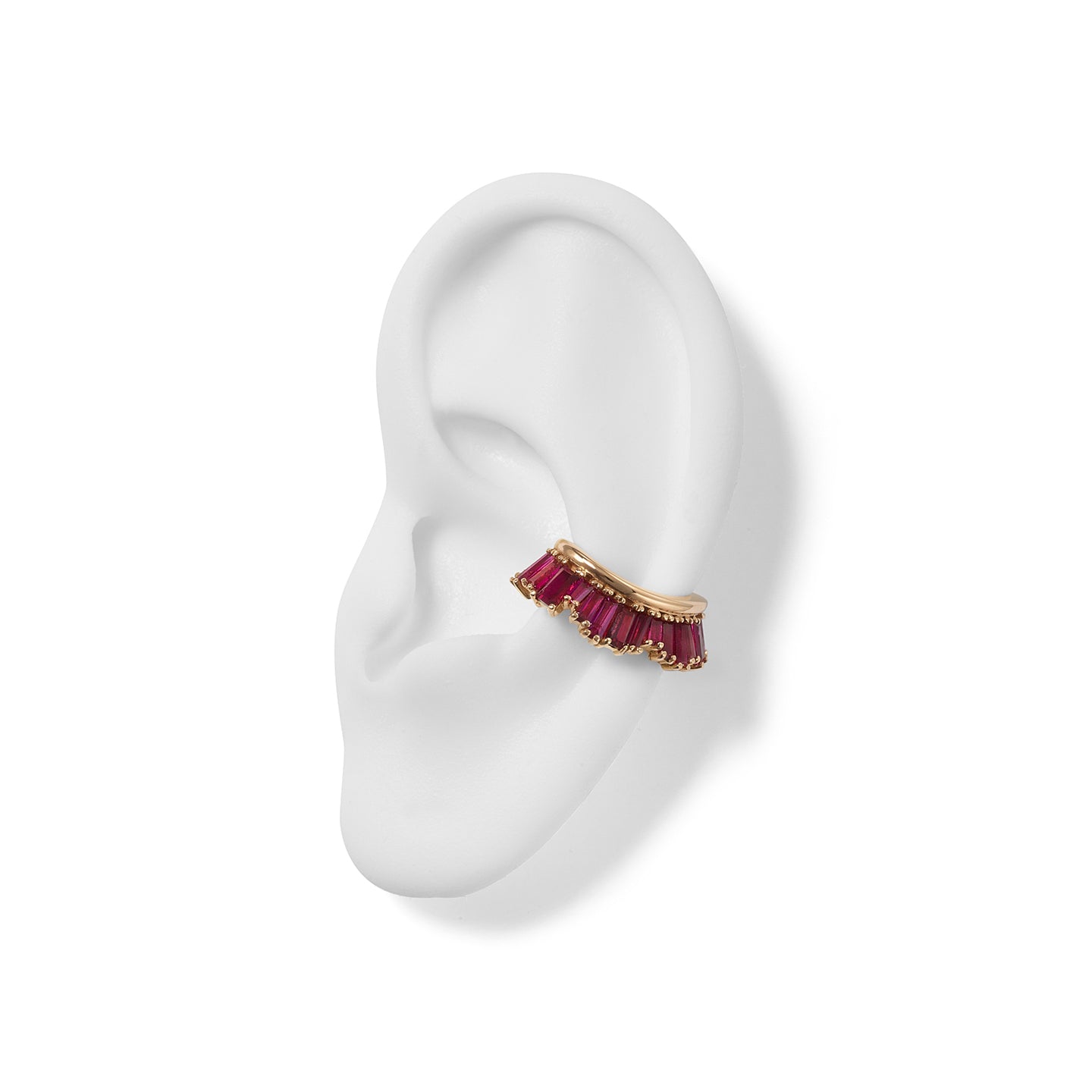 Ruched Ear Cuff - Ruby