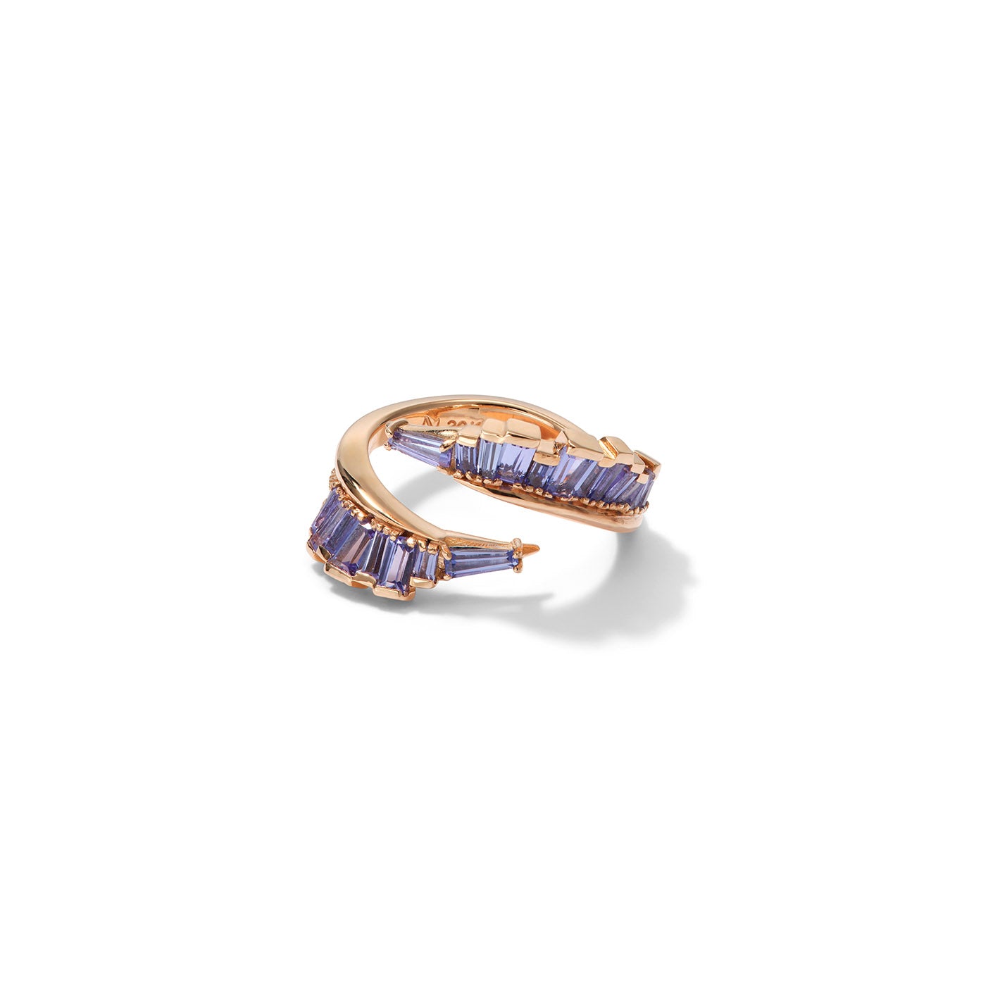 Ruched Open Coil Ring - Tanzanite