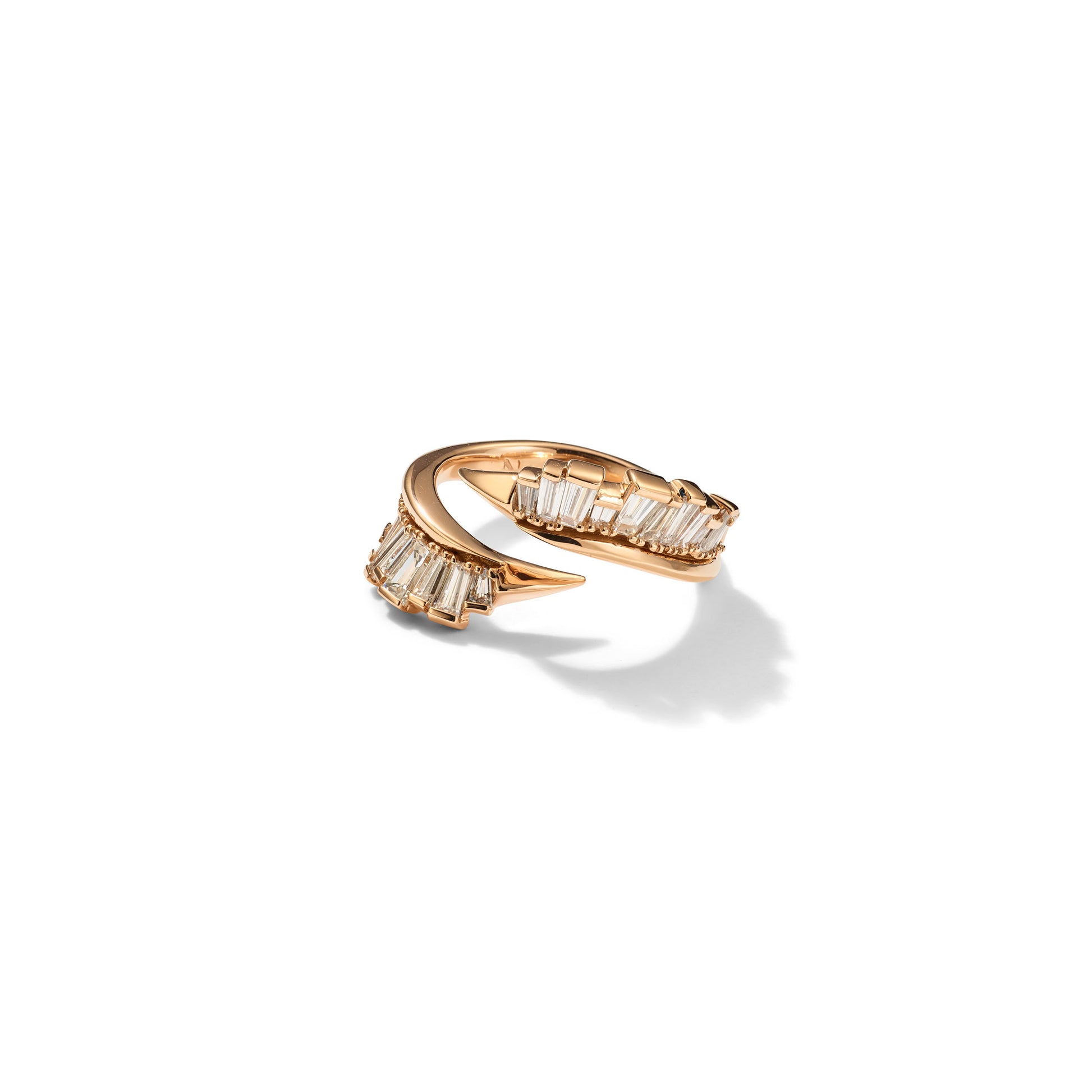 Ruched Open Coil Ring - Diamond