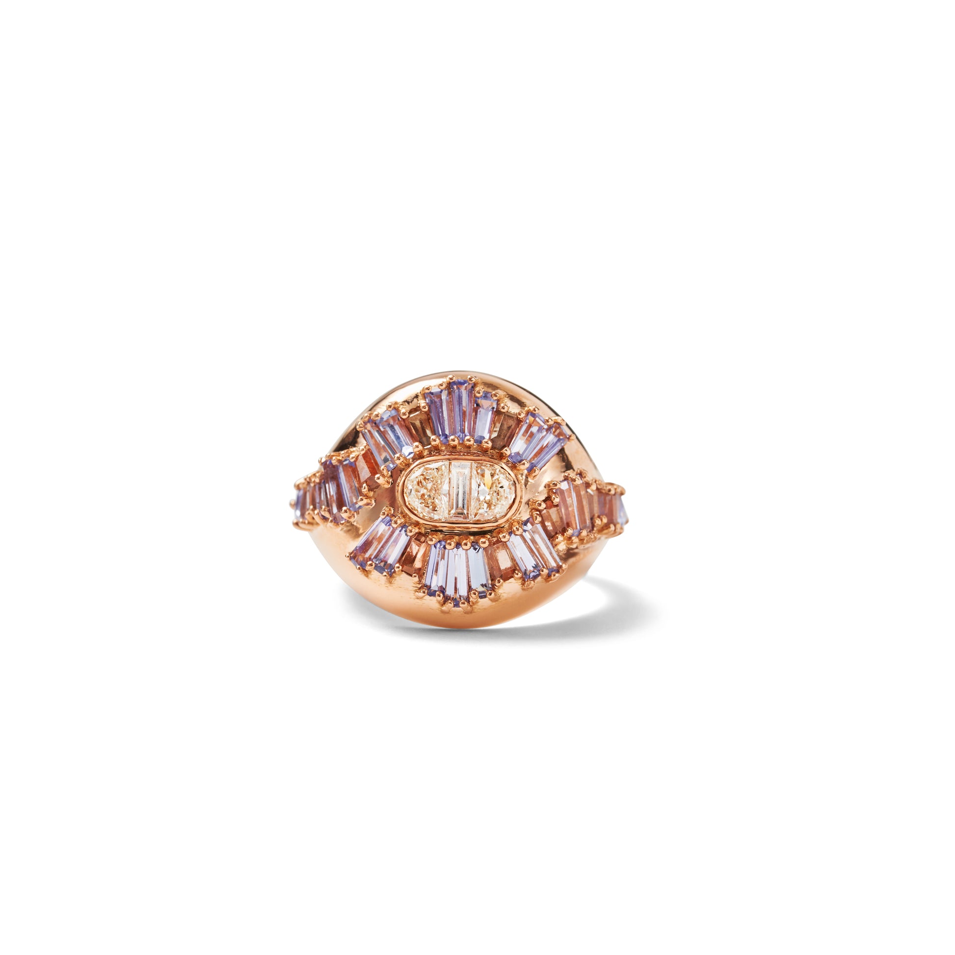 Ruched Emblem Ring - Tanzanite