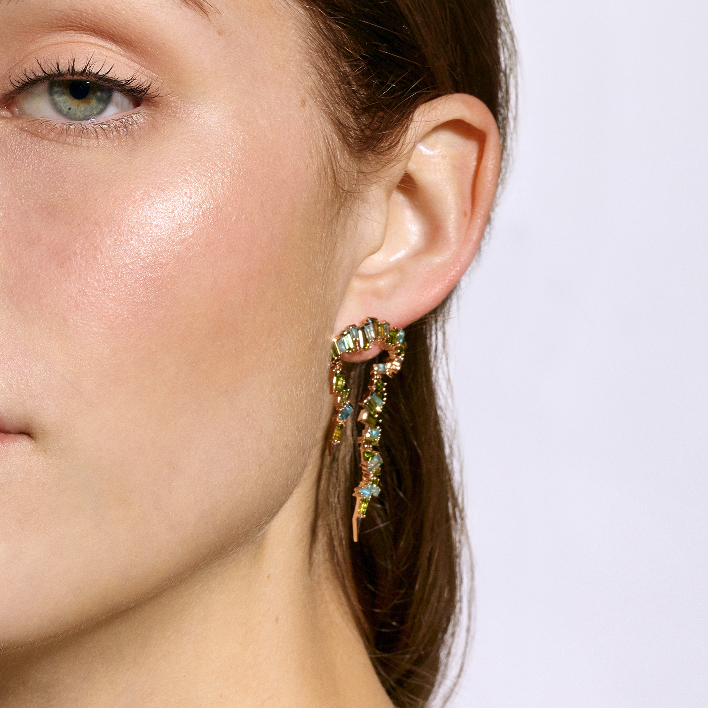 Ruffled Ear Lassos - Green Tourmaline