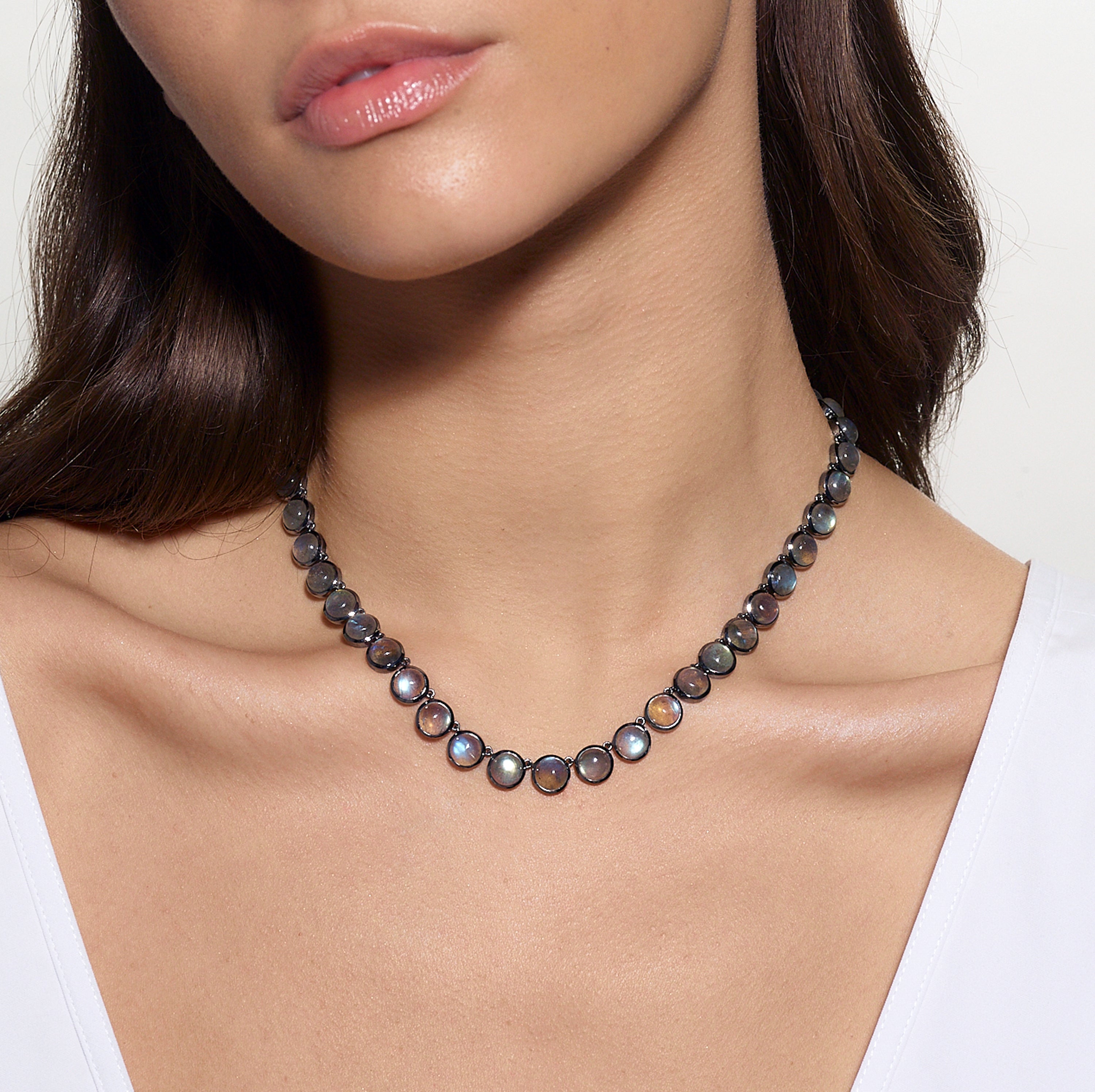 Small Dot Rivière Necklace - Labradorite