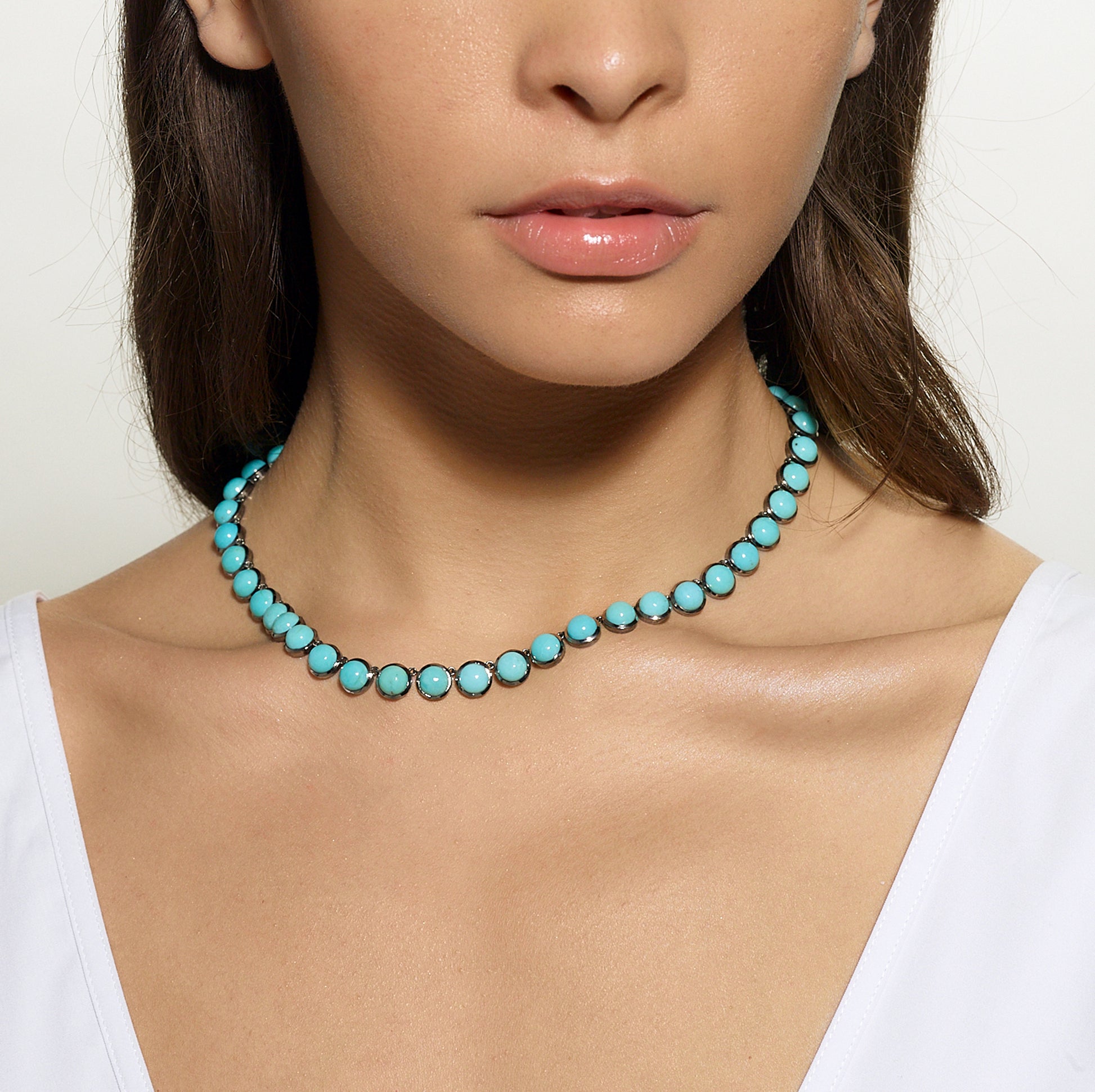 Small Dot Rivière Necklace - Turquoise