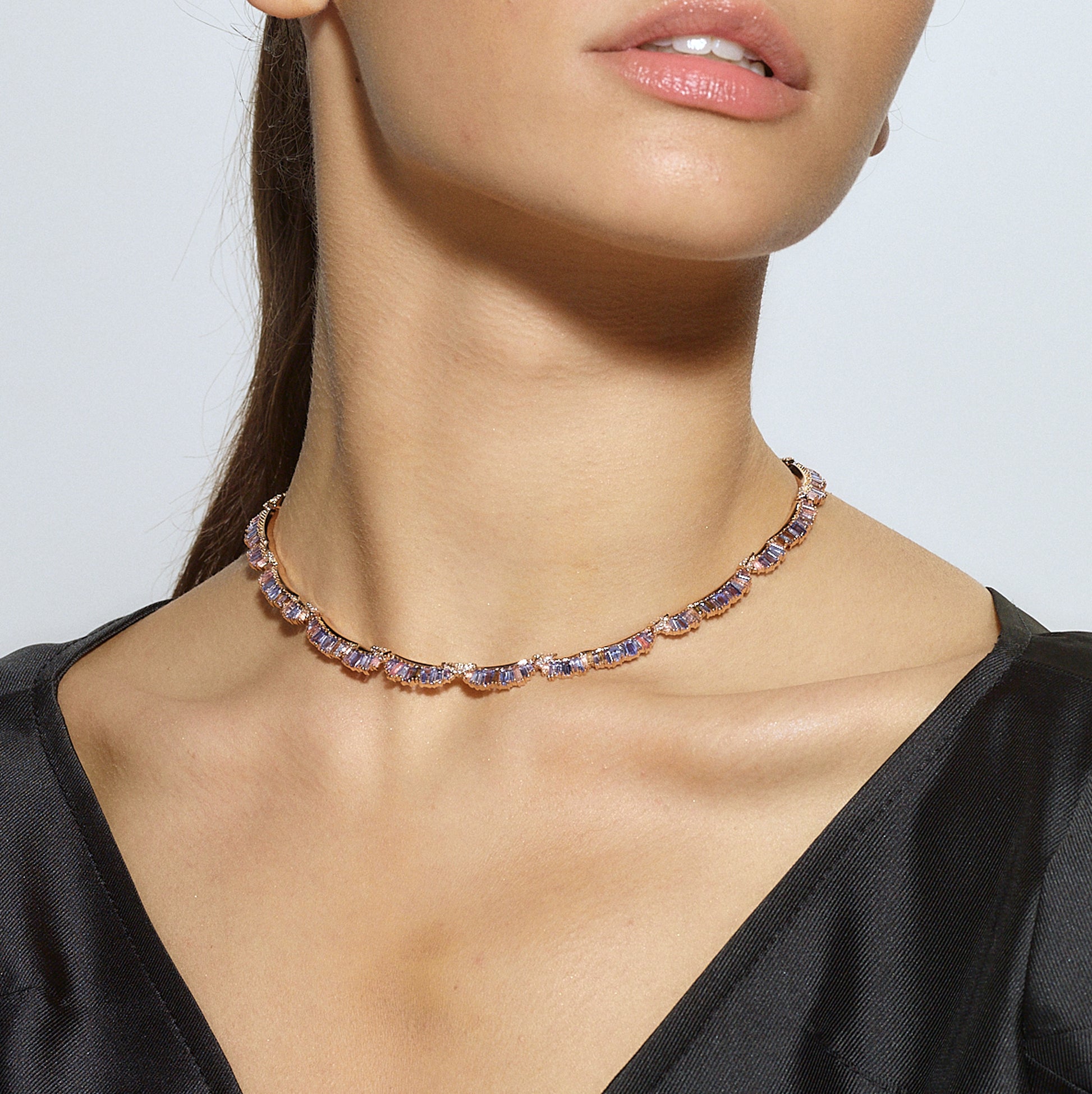 Ruched Rivière Necklace - Tanzanite