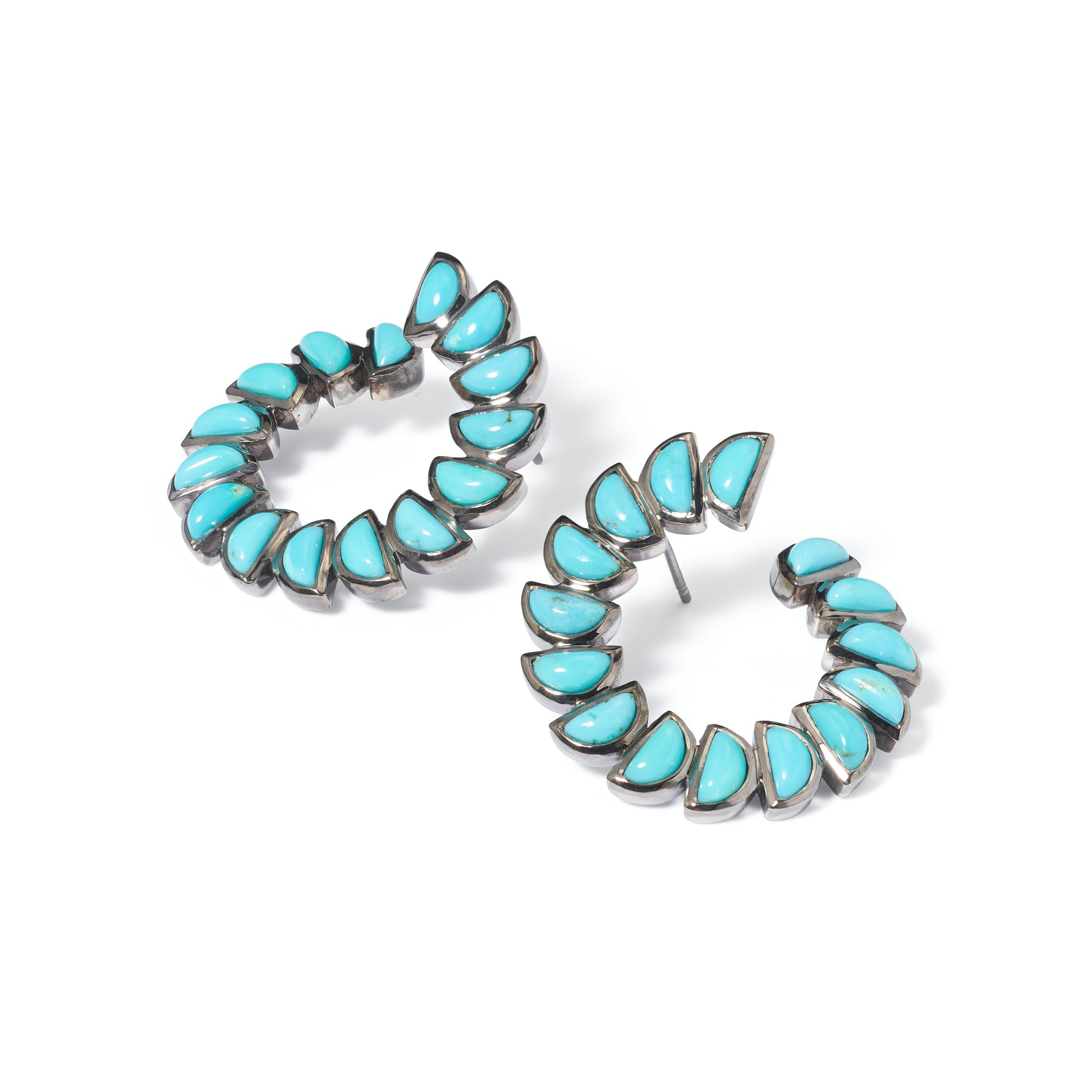 Marabou Bypass Hoops - Turquoise