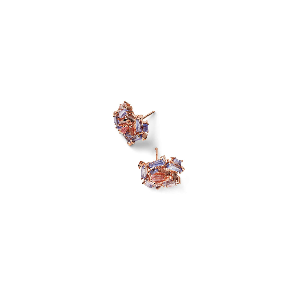 Petite Rose Studs - Tanzanite