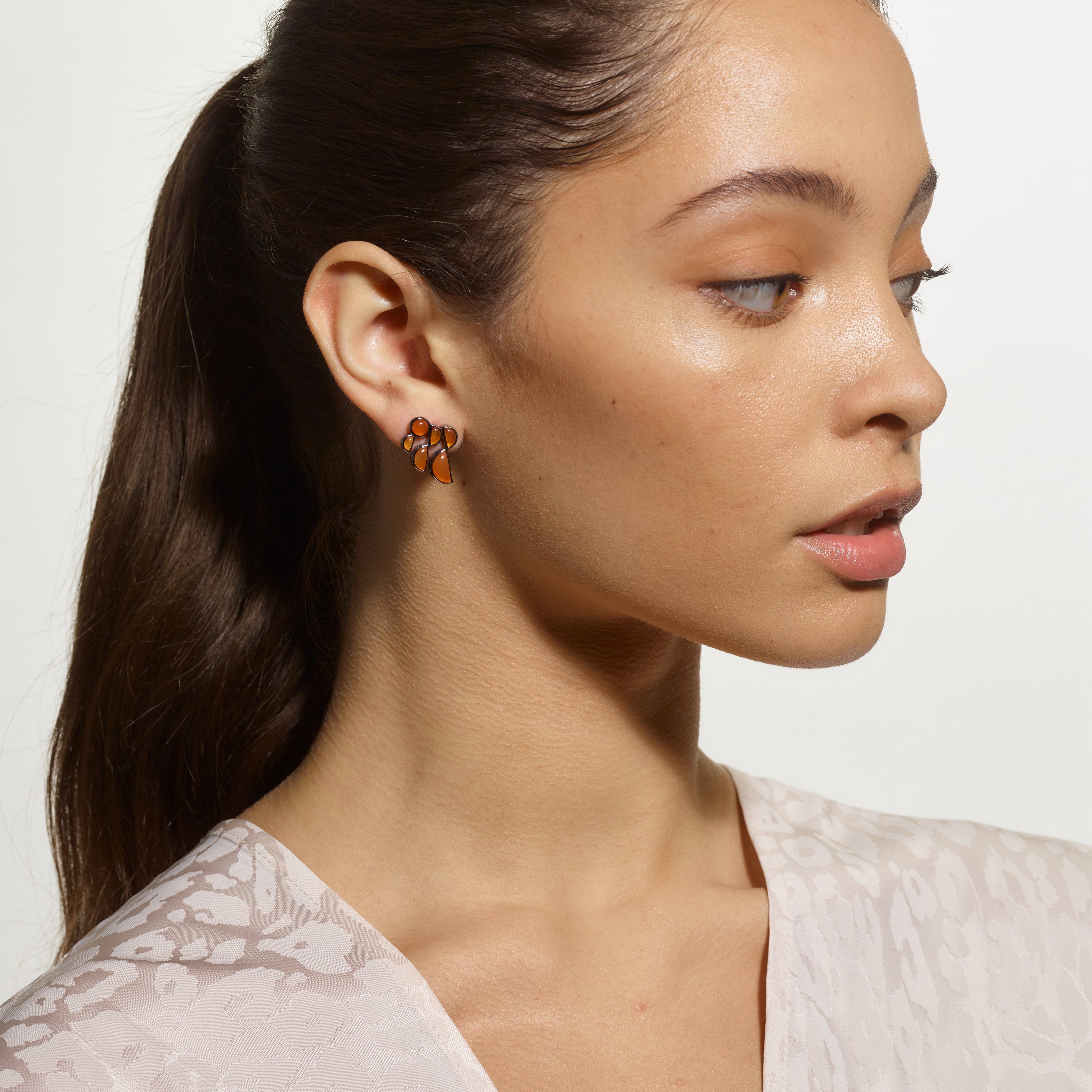 Prawn Earrings - Carnelian