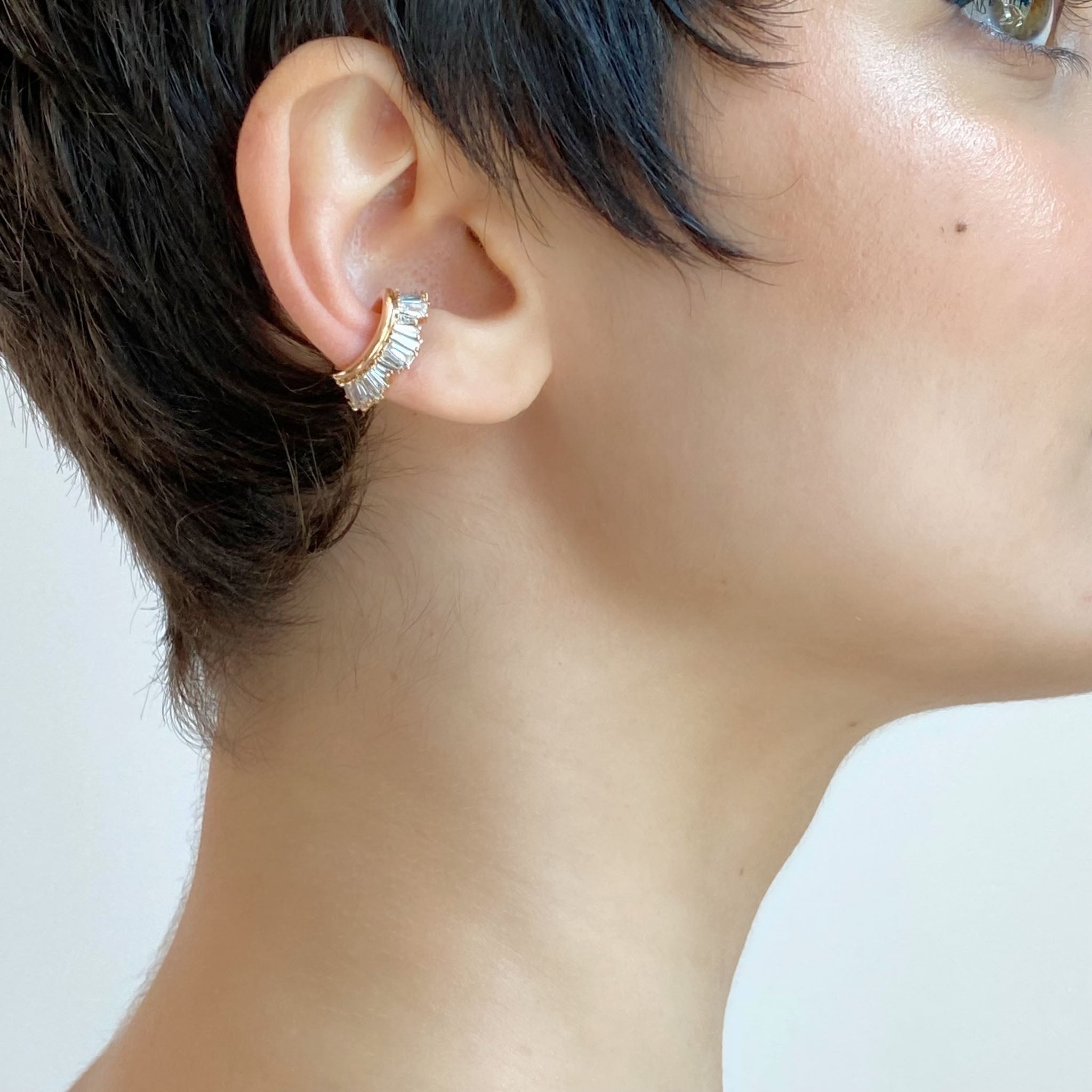 Ruched Ear Cuff - Diamond
