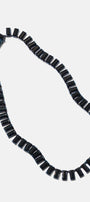 Baguette Tile Rivière Necklace - Black Spinel