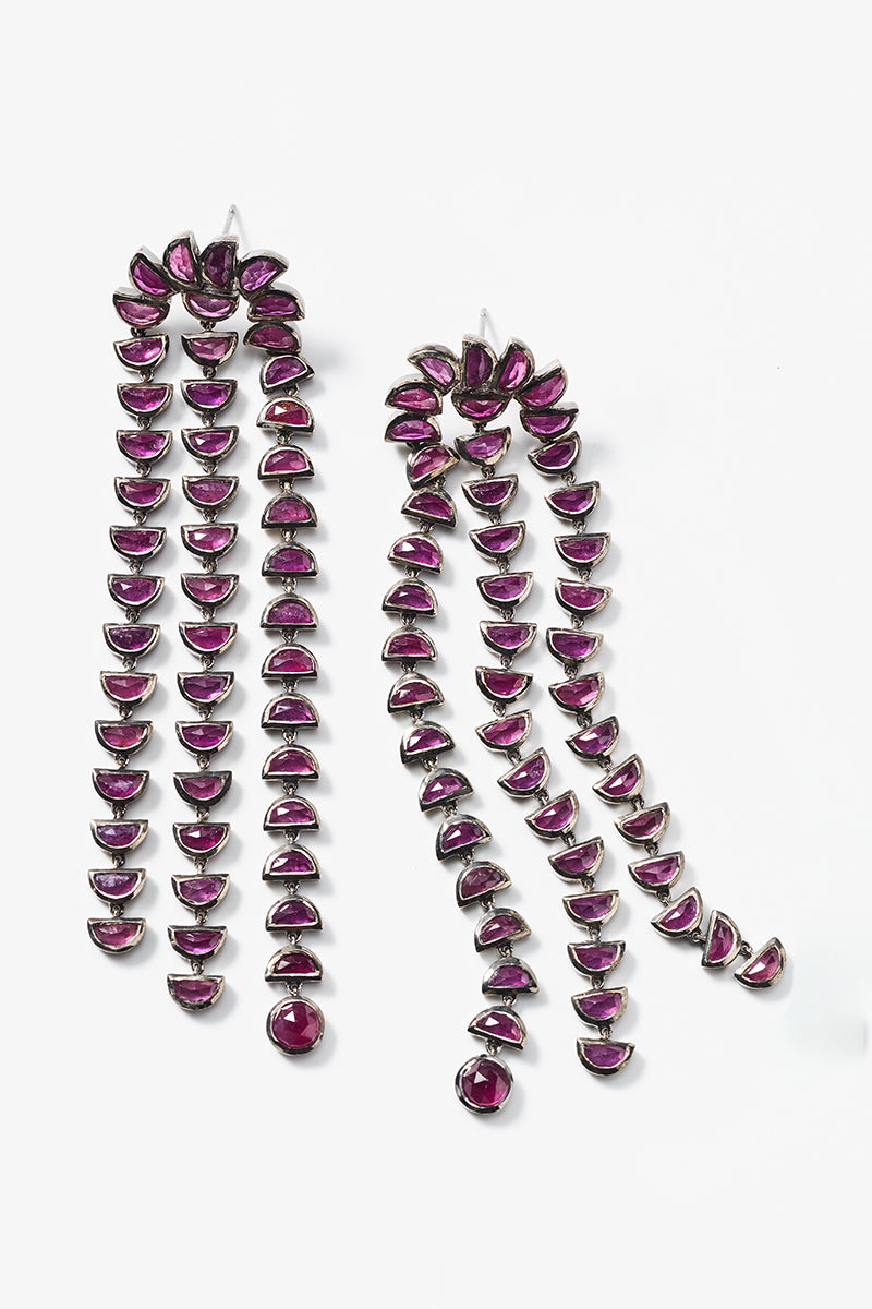 Boa Earrings - Ruby