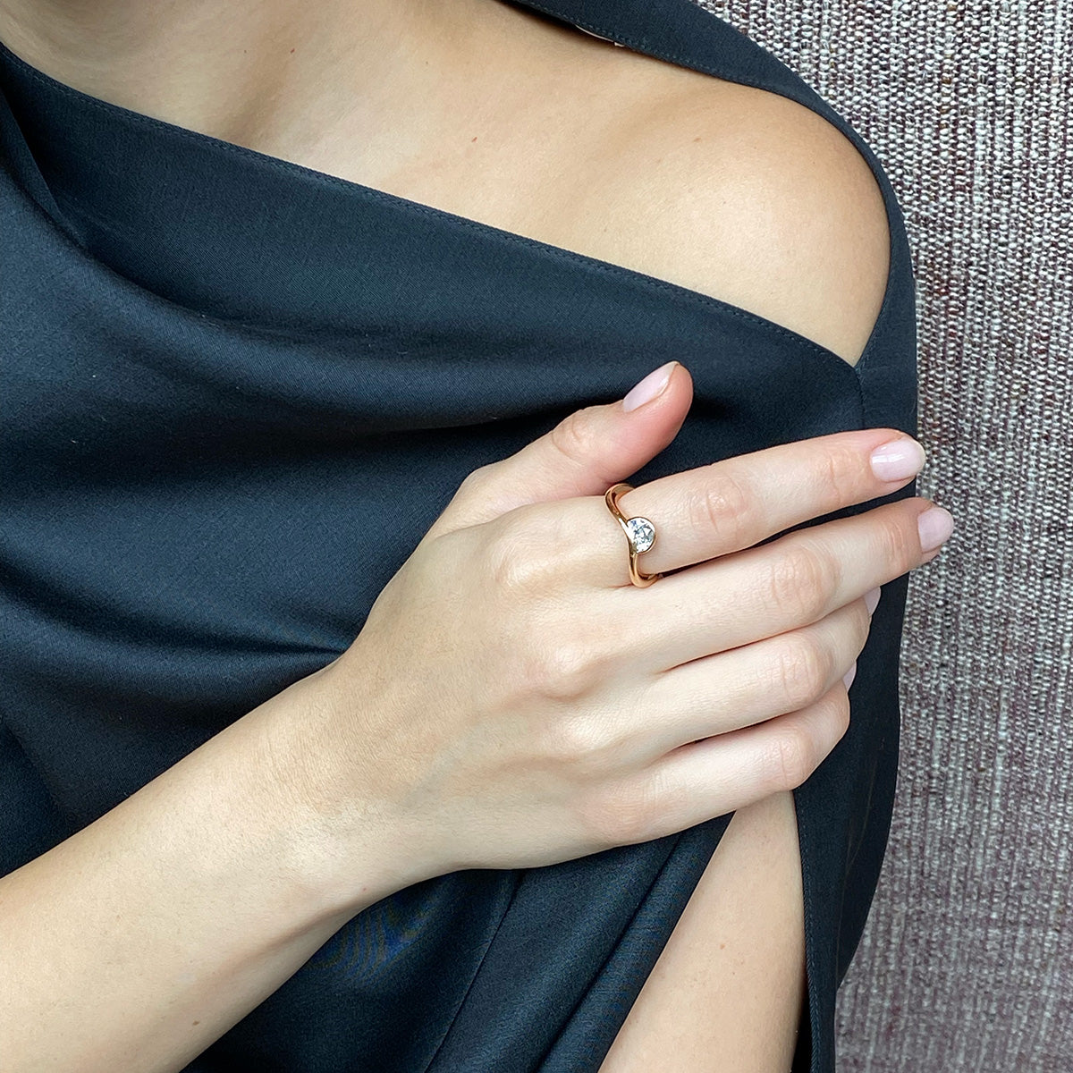 One of a Kind Ring - Bump Half Moon Ring