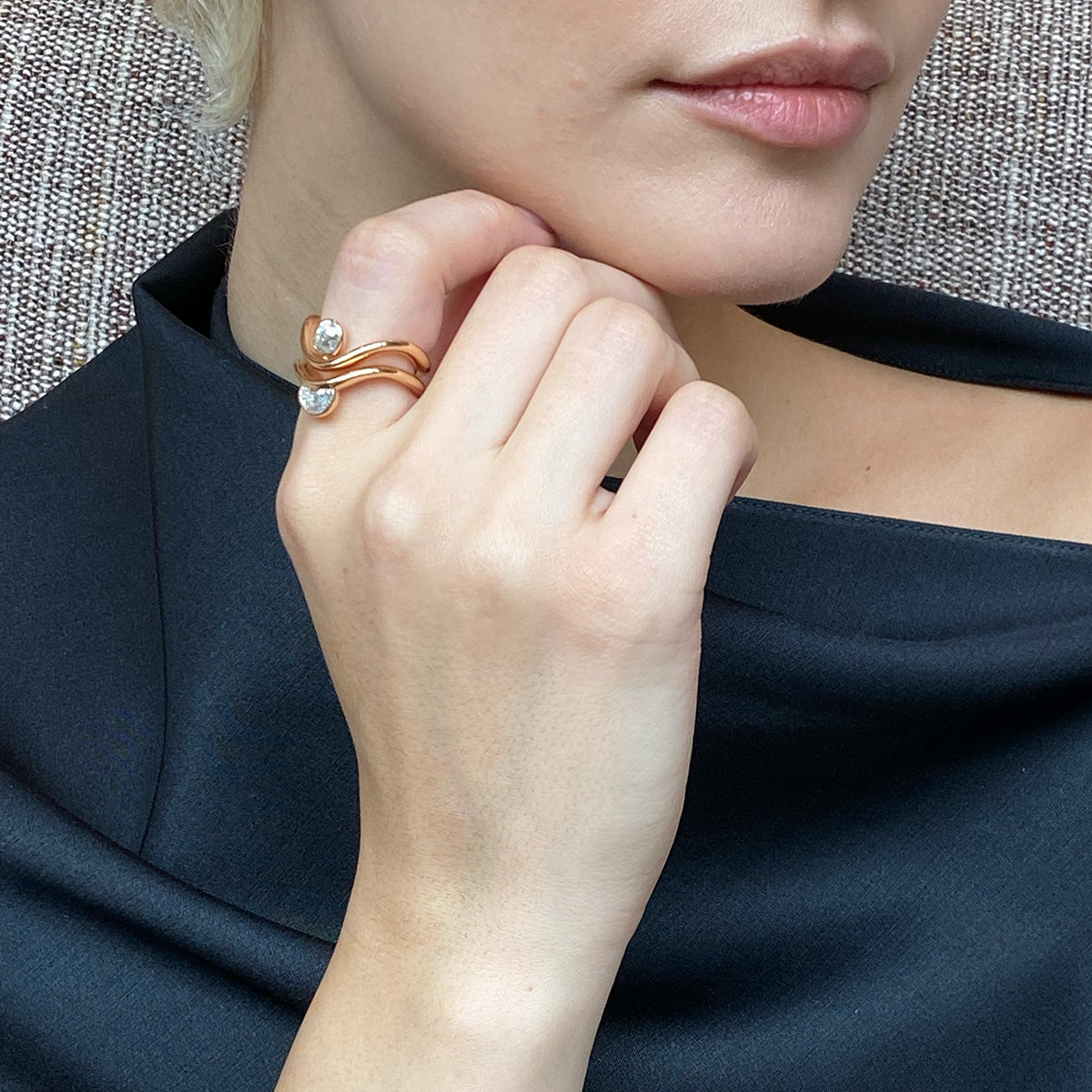 One of a Kind Ring - Bump Half Moon Ring