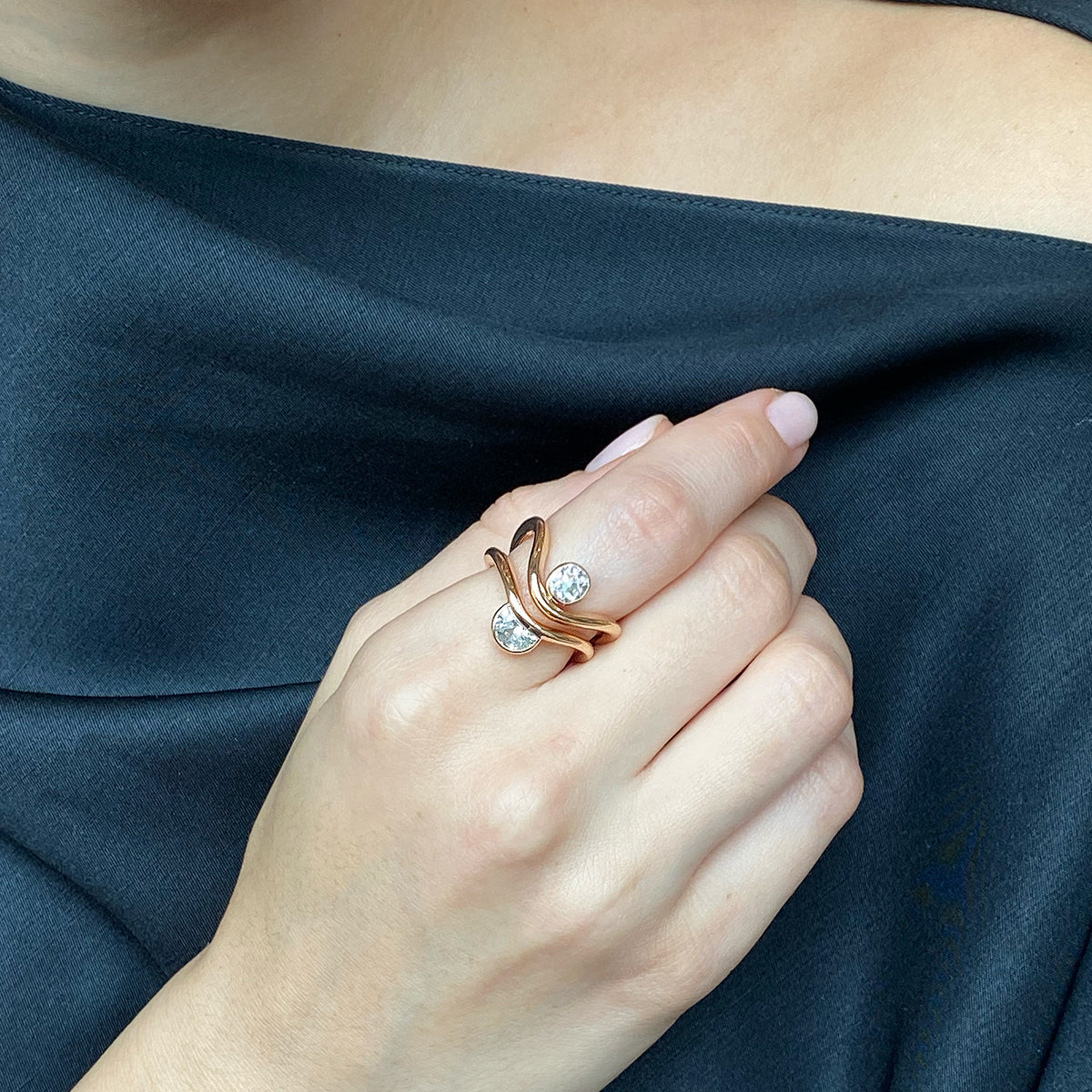 One of a Kind Ring - Nestled Solitaire - Diamond