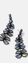 Can-Can Blue Enameled Earrings - Labradorite