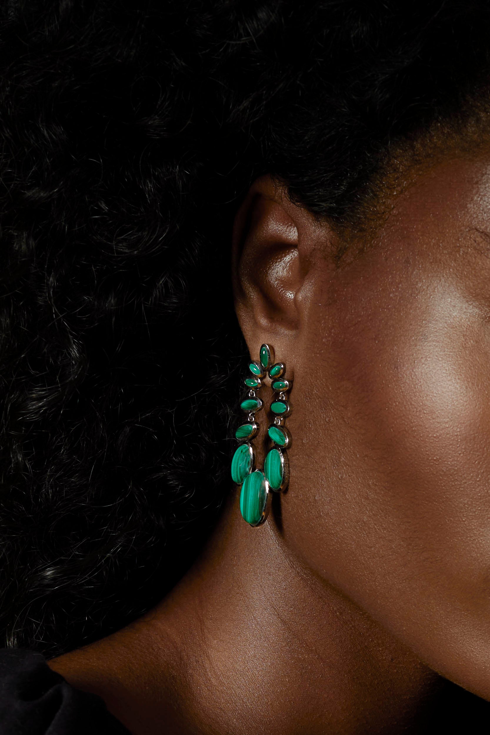 Cascade Earrings - Malachite