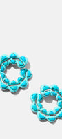 Caterpillar Turquoise Enameled Bypass Hoops - Turquoise
