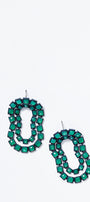 Double Loop Earrings - Green Onyx