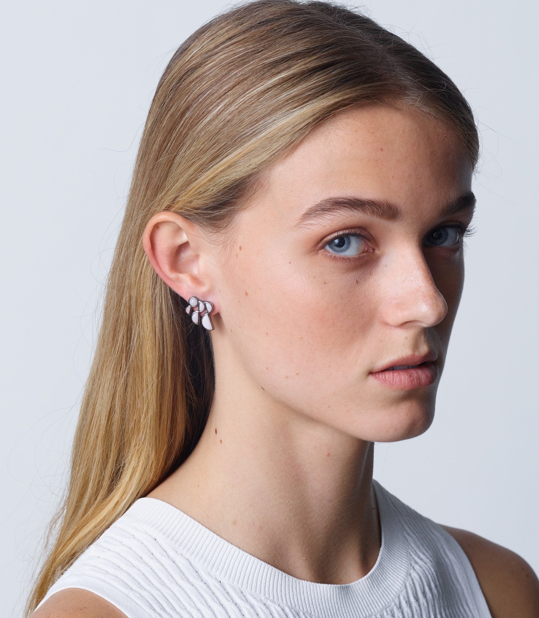 Prawn Earrings - Black Spinel