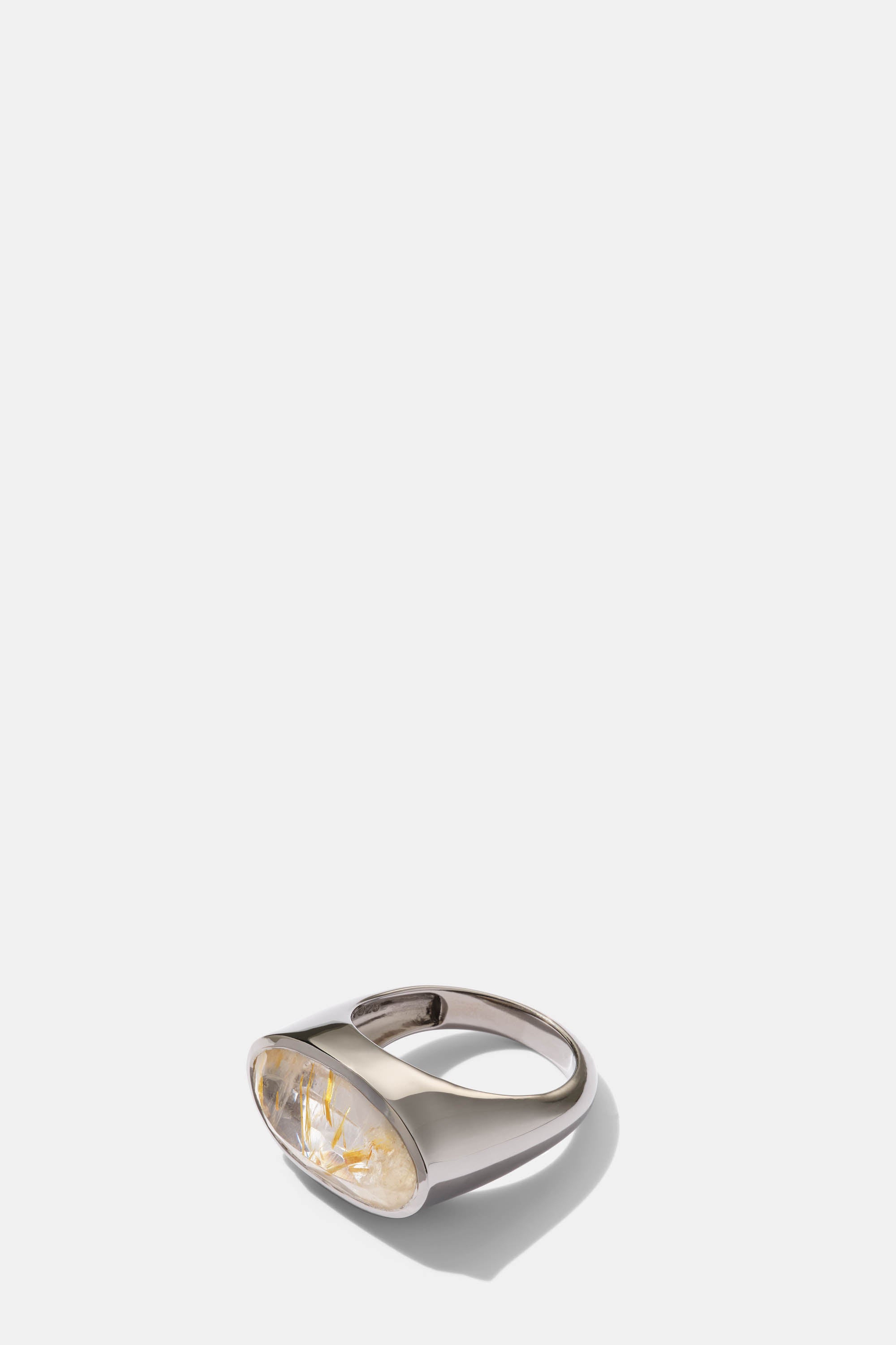 Elliptic Ring - Rutilated Quartz