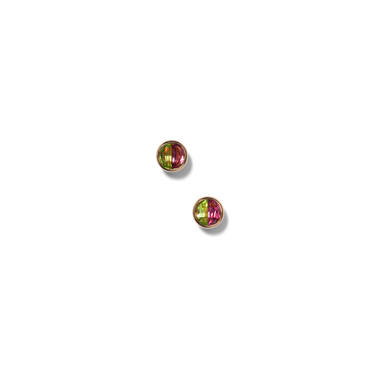Half & Half Studs - Rhodolite & Sphene