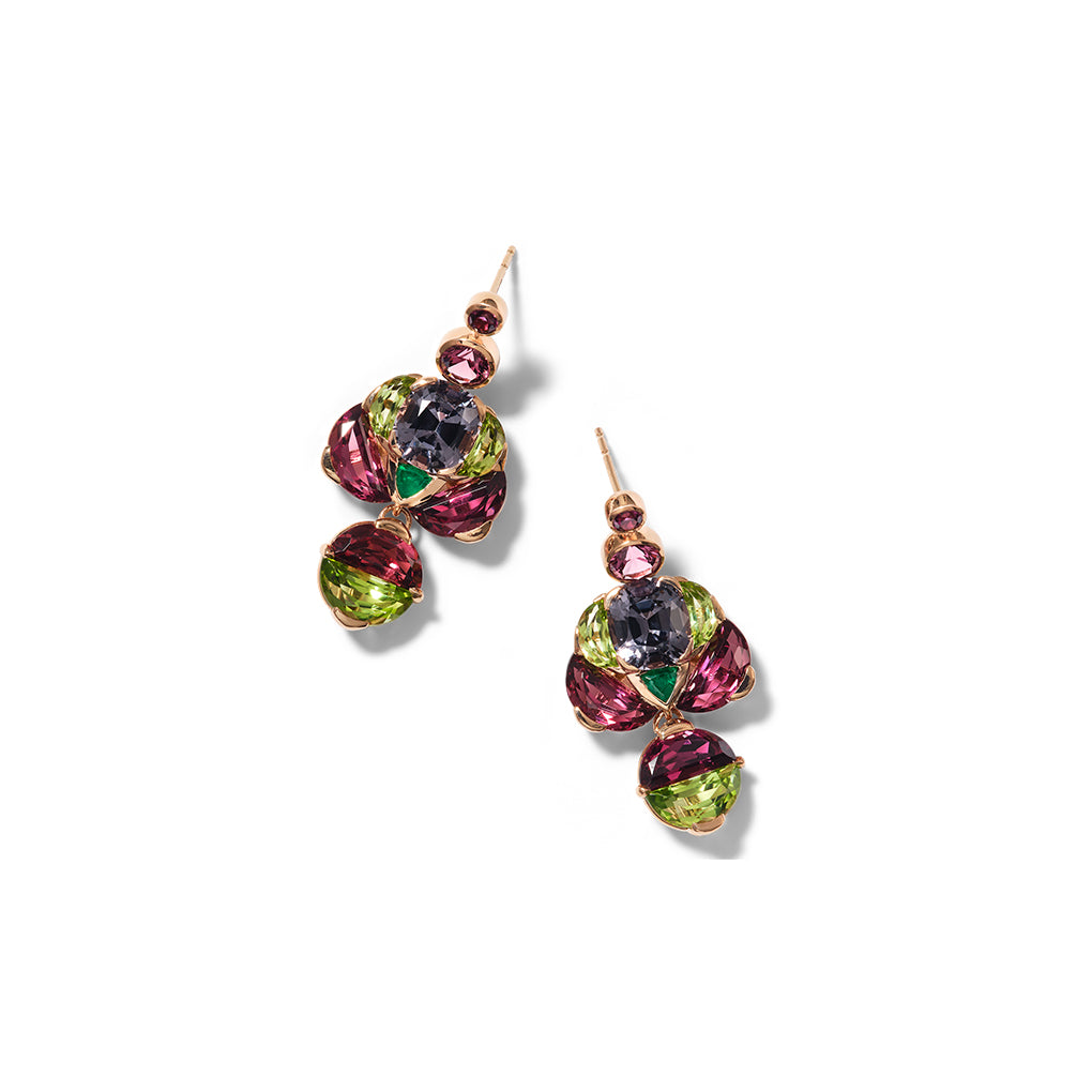 Kaleidoscope Earrings - Grey Spinel