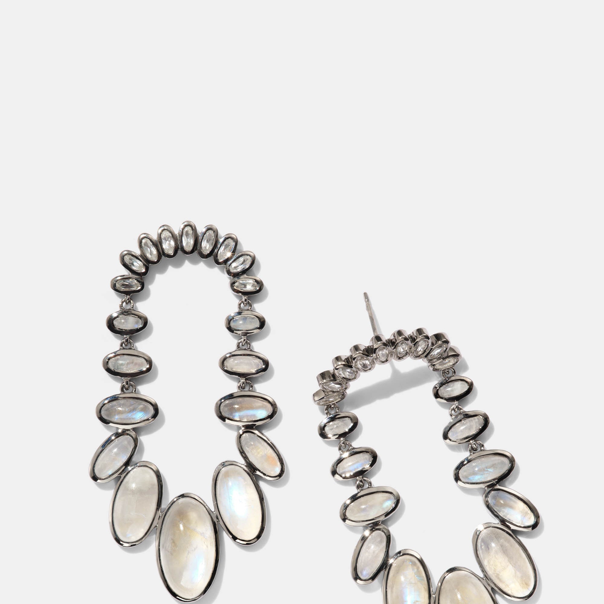 Kimono Earrings - Rainbow Moonstone