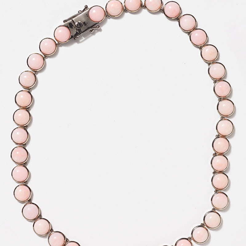 Large Dot Rivière Necklace - Pink Opal