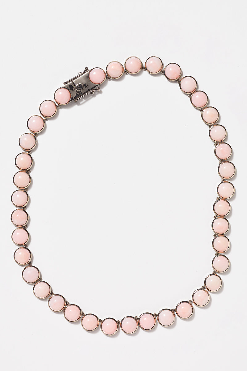Large Dot Rivière Necklace - Pink Opal