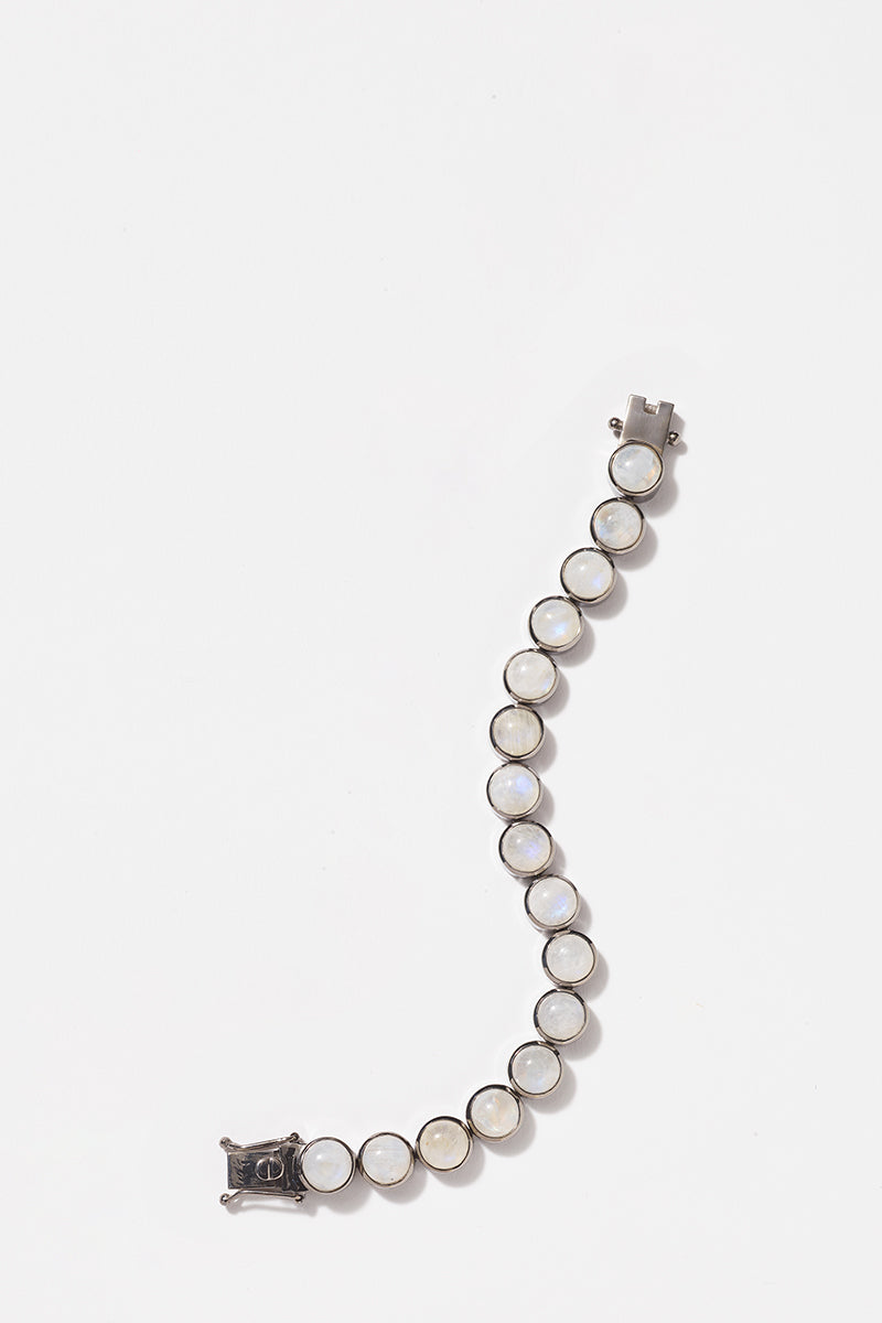 Large Dot Tennis Bracelet - Rainbow Moonstone
