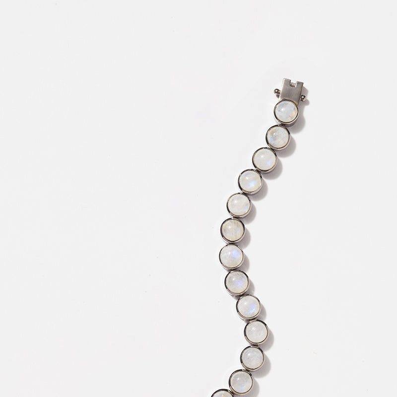 Large Dot Tennis Bracelet - Rainbow Moonstone